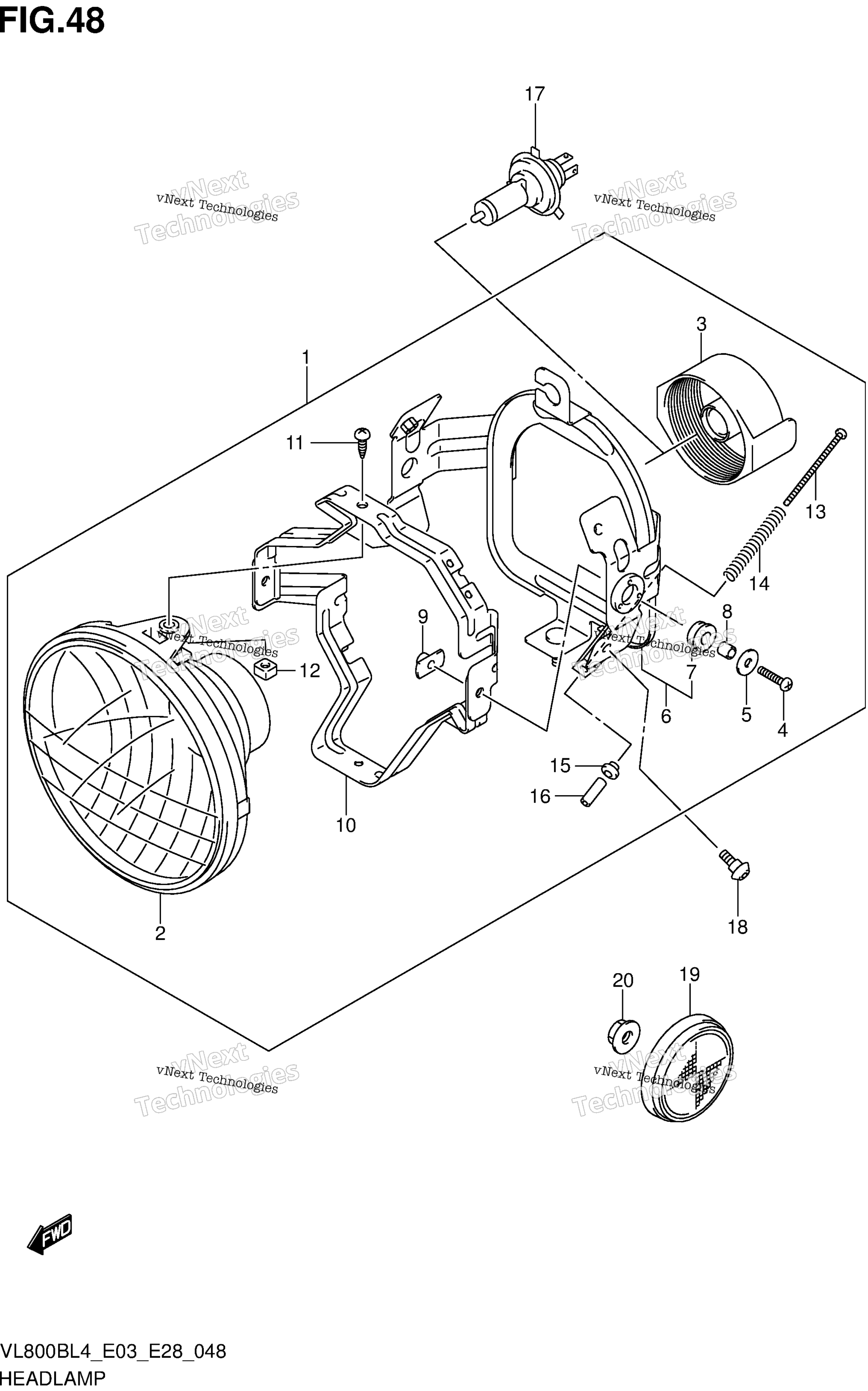 Фара Assy (Vl800bl4 E33)