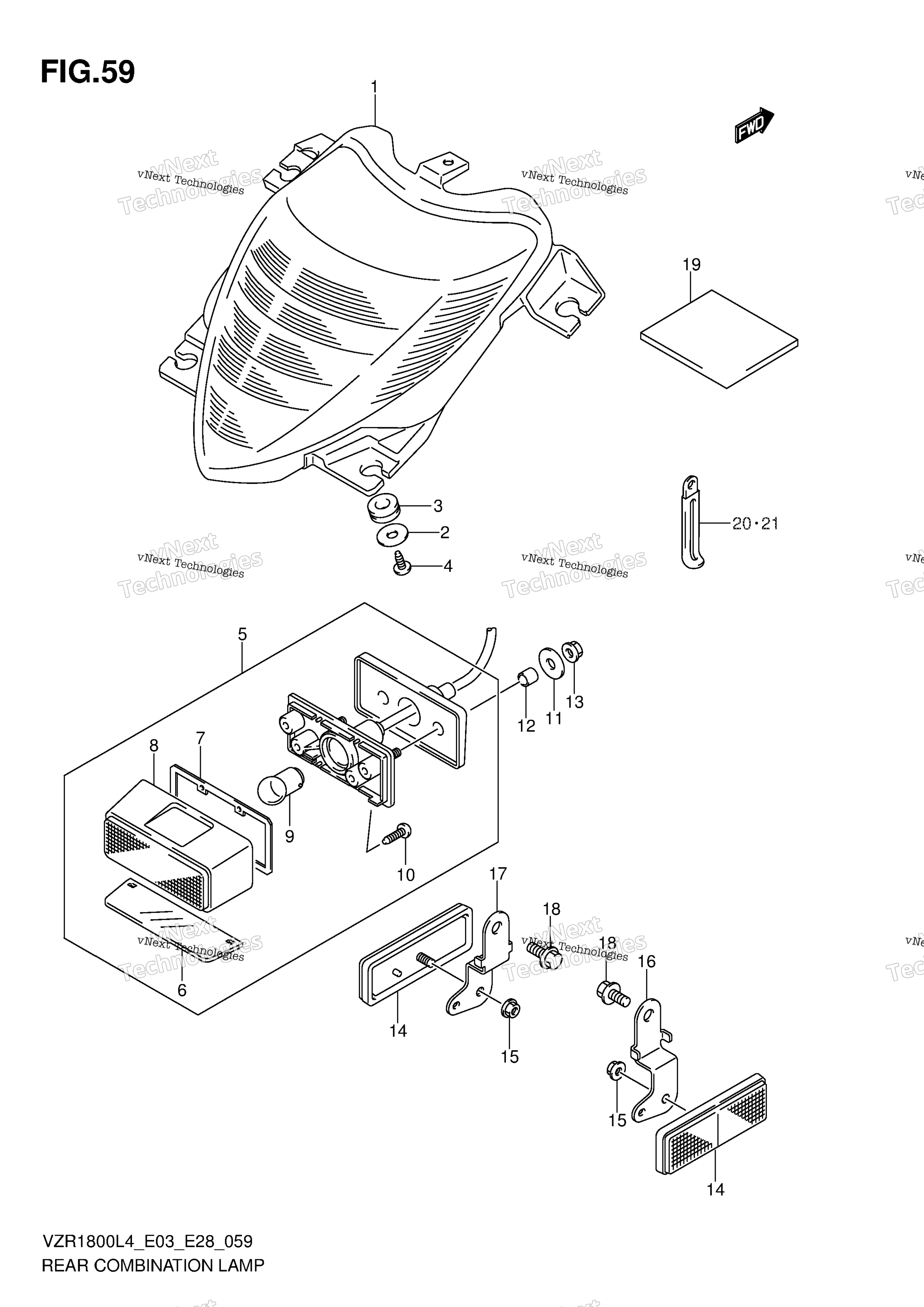 Задний комбинированный фонарь (Vzr1800zl4 E33)
