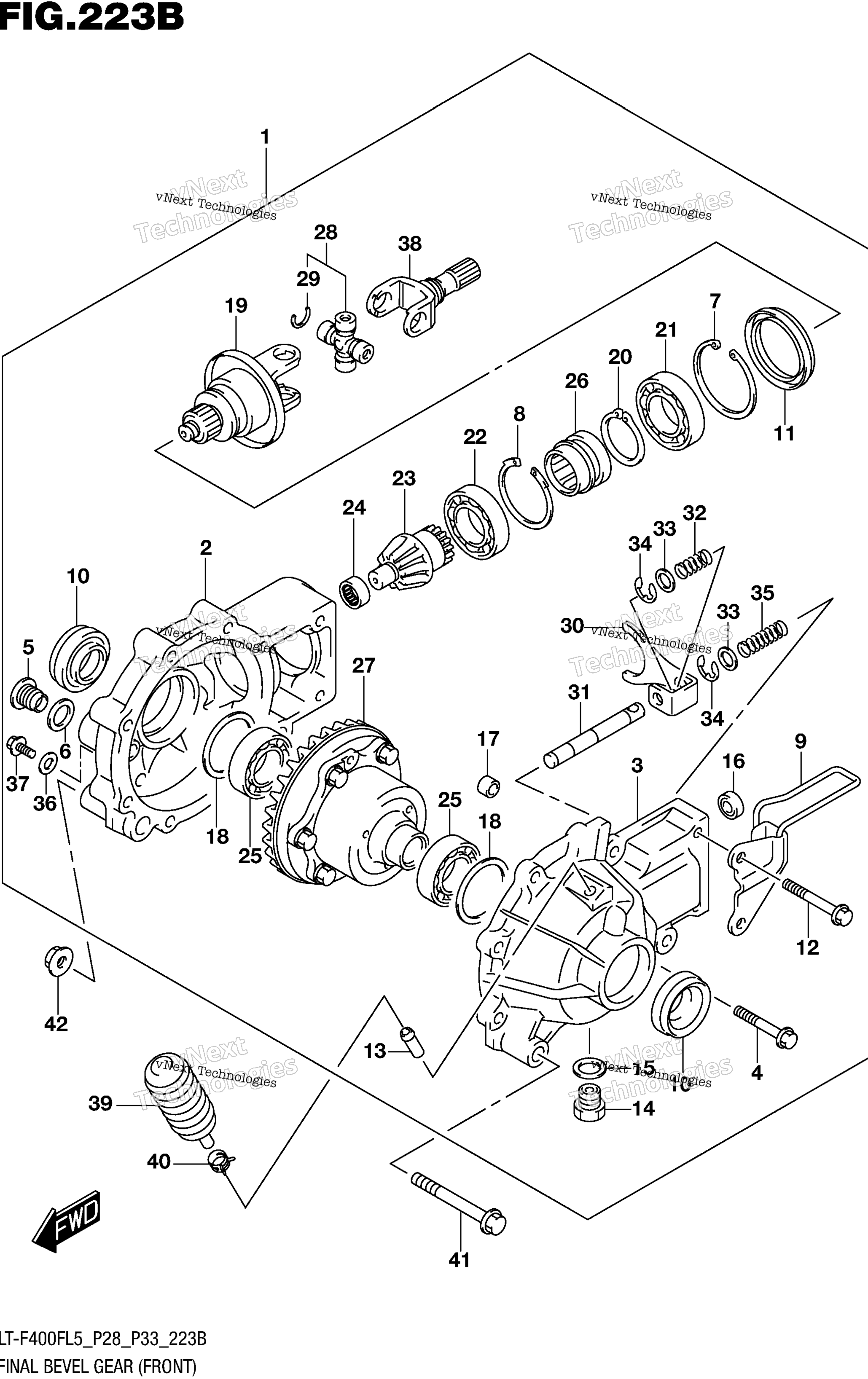 Final Bevel передача (Front) (Lt F400fl5 P33)
