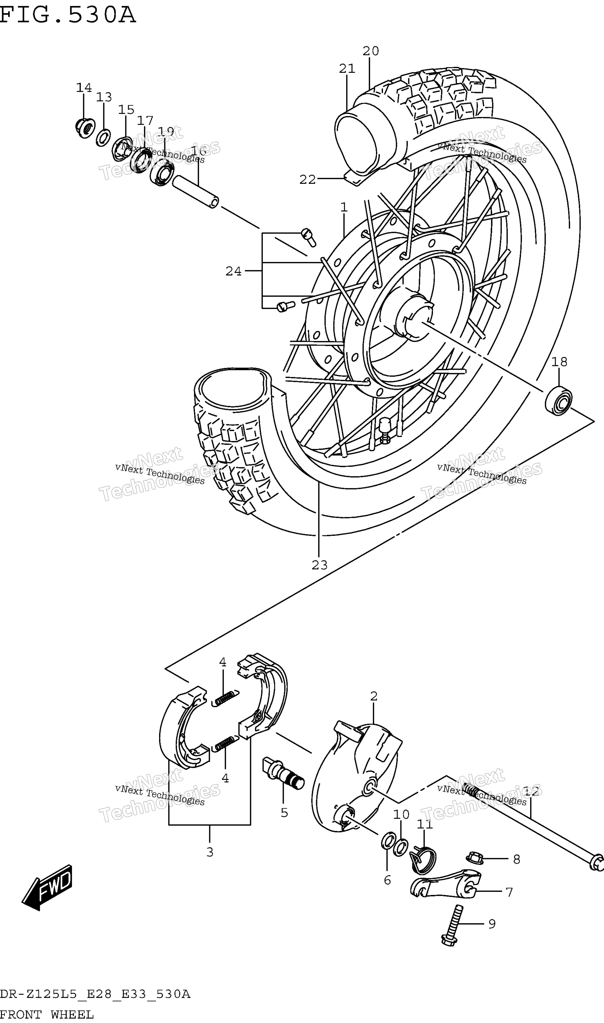 Переднее колесо (Dr-Z125l5 E28)