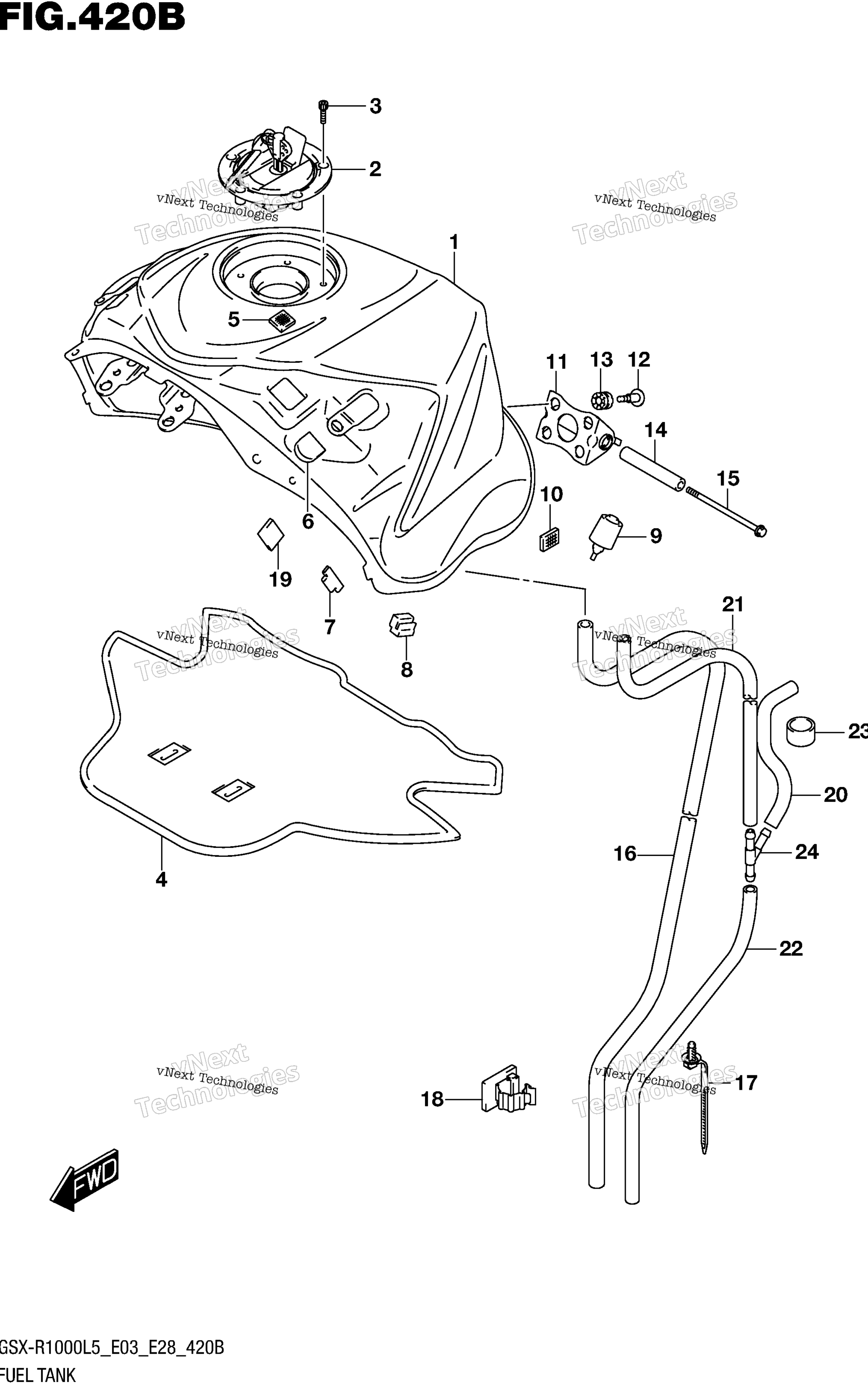 Топливный бак (Gsx-R1000l5 E28)