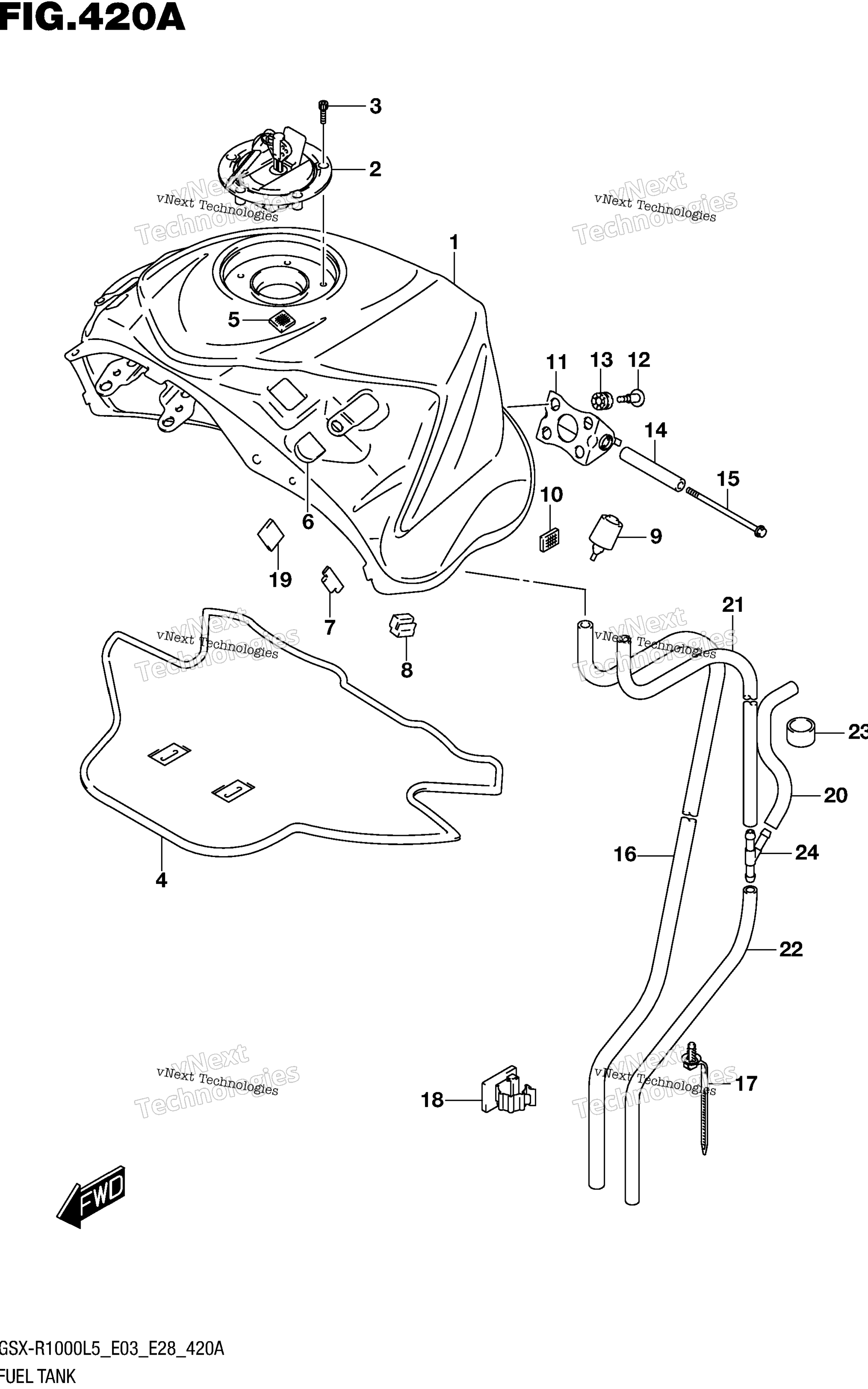 Топливный бак (Gsx-R1000l5 E03)