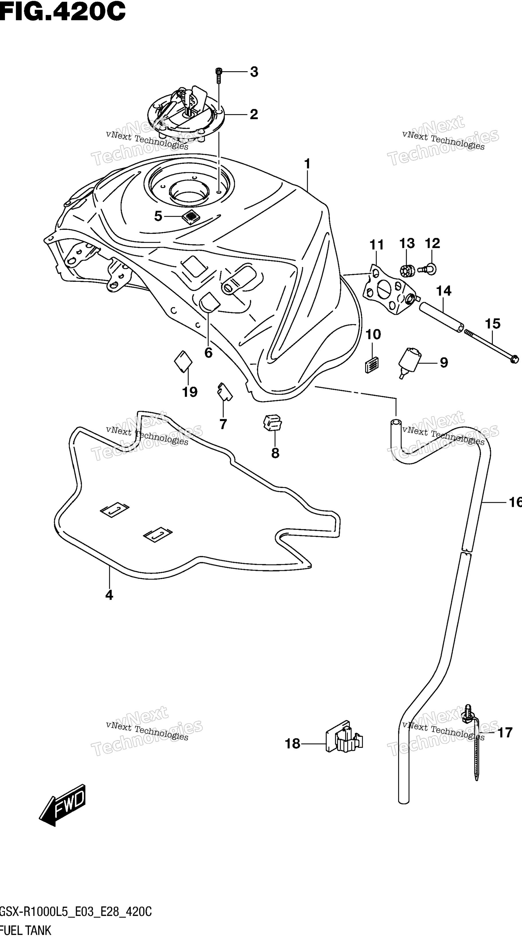 Топливный бак (Gsx-R1000l5 E33)