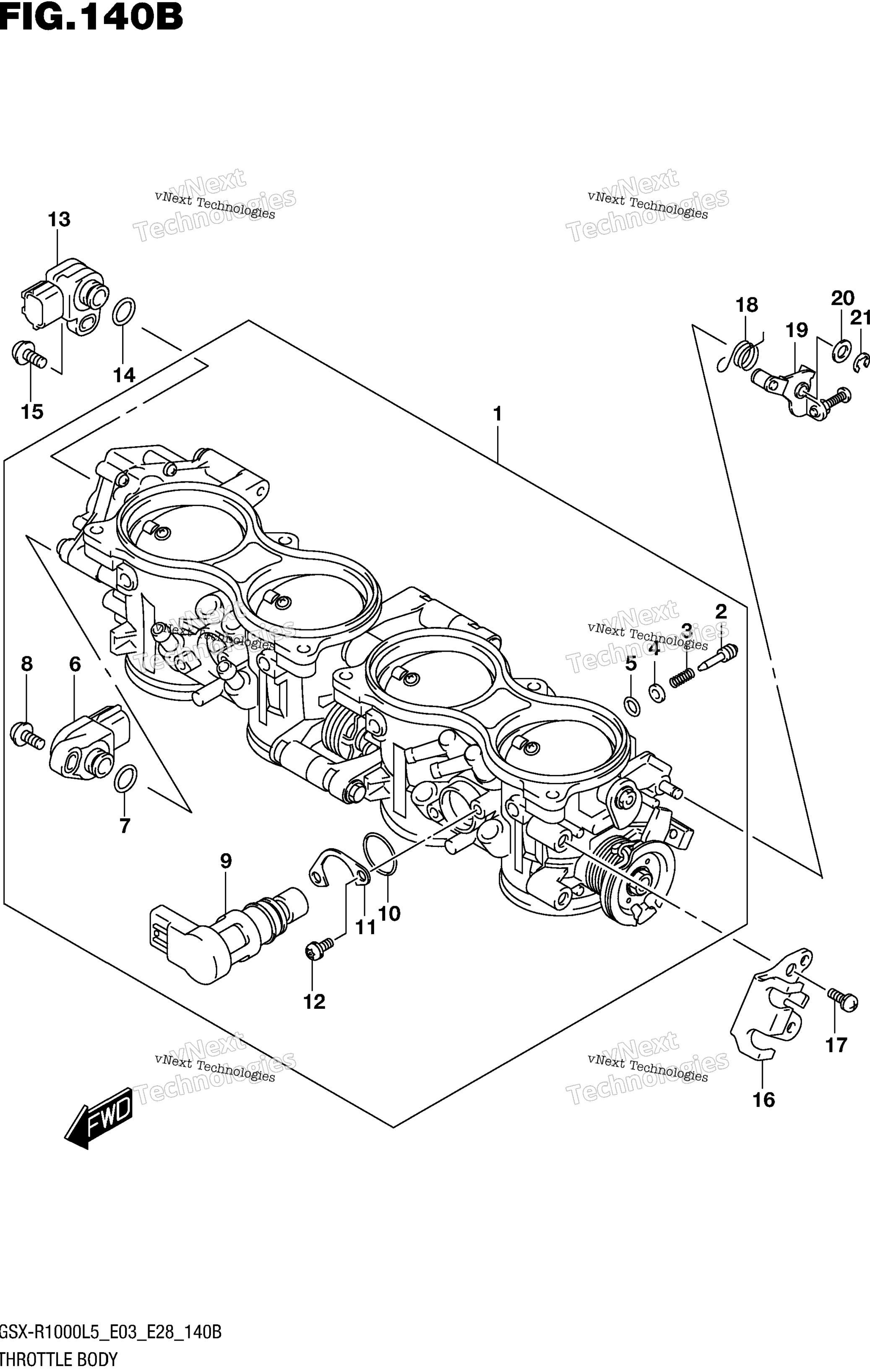 Дроссельный узел (Gsx-R1000l5 E28)
