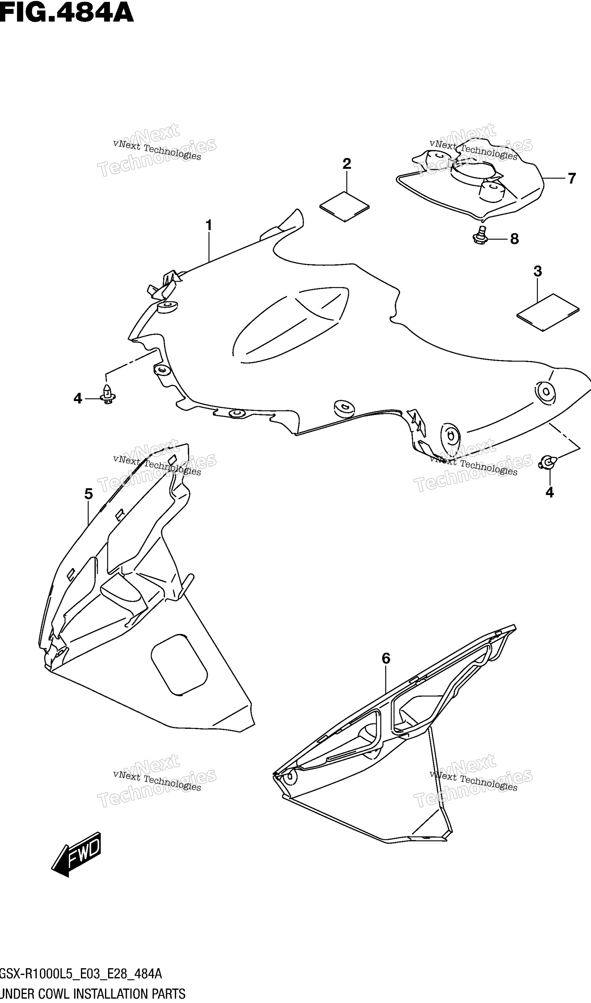 UNDER обтекатель Installation Parts