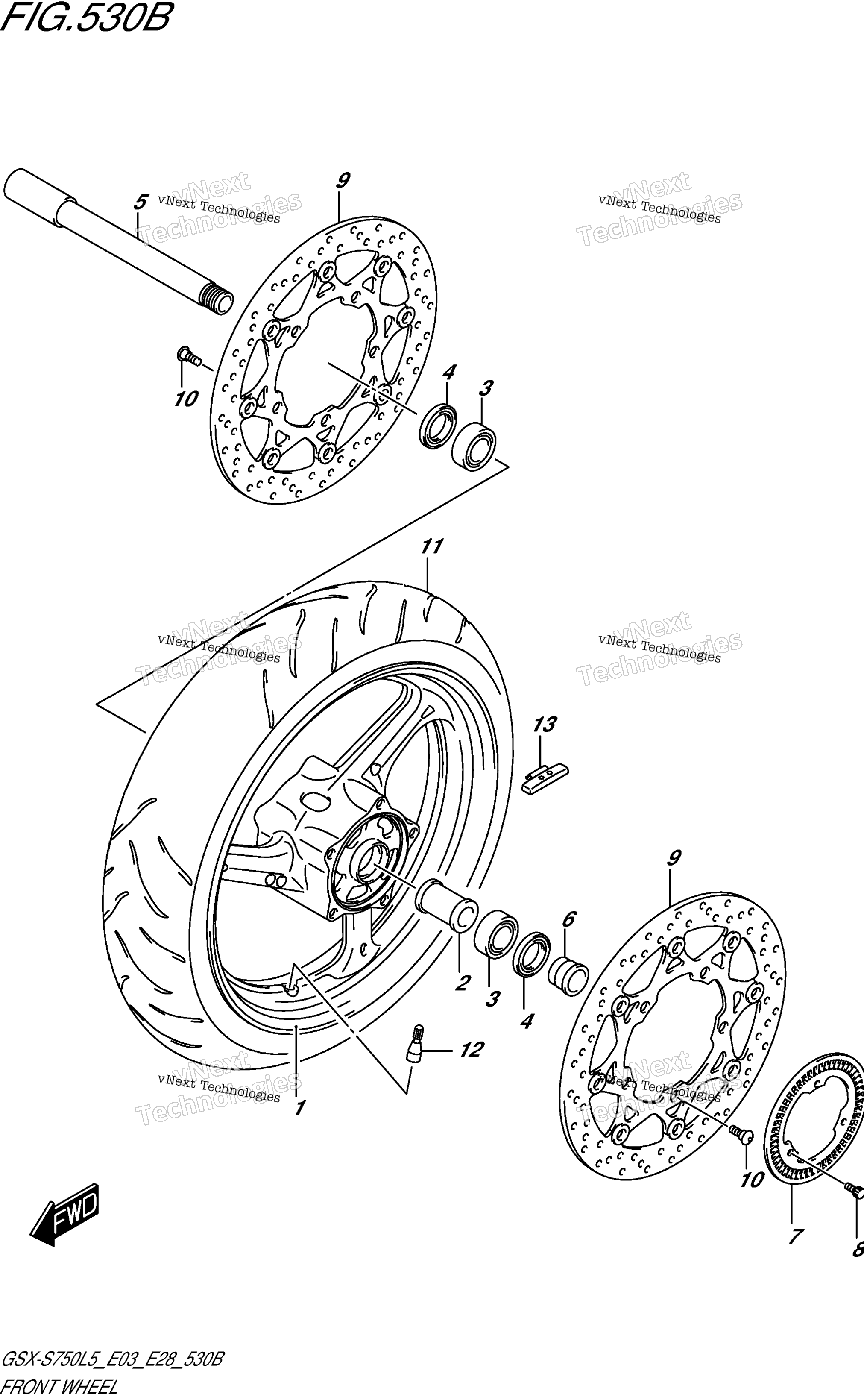 Переднее колесо (Gsx-S750al5 E28)