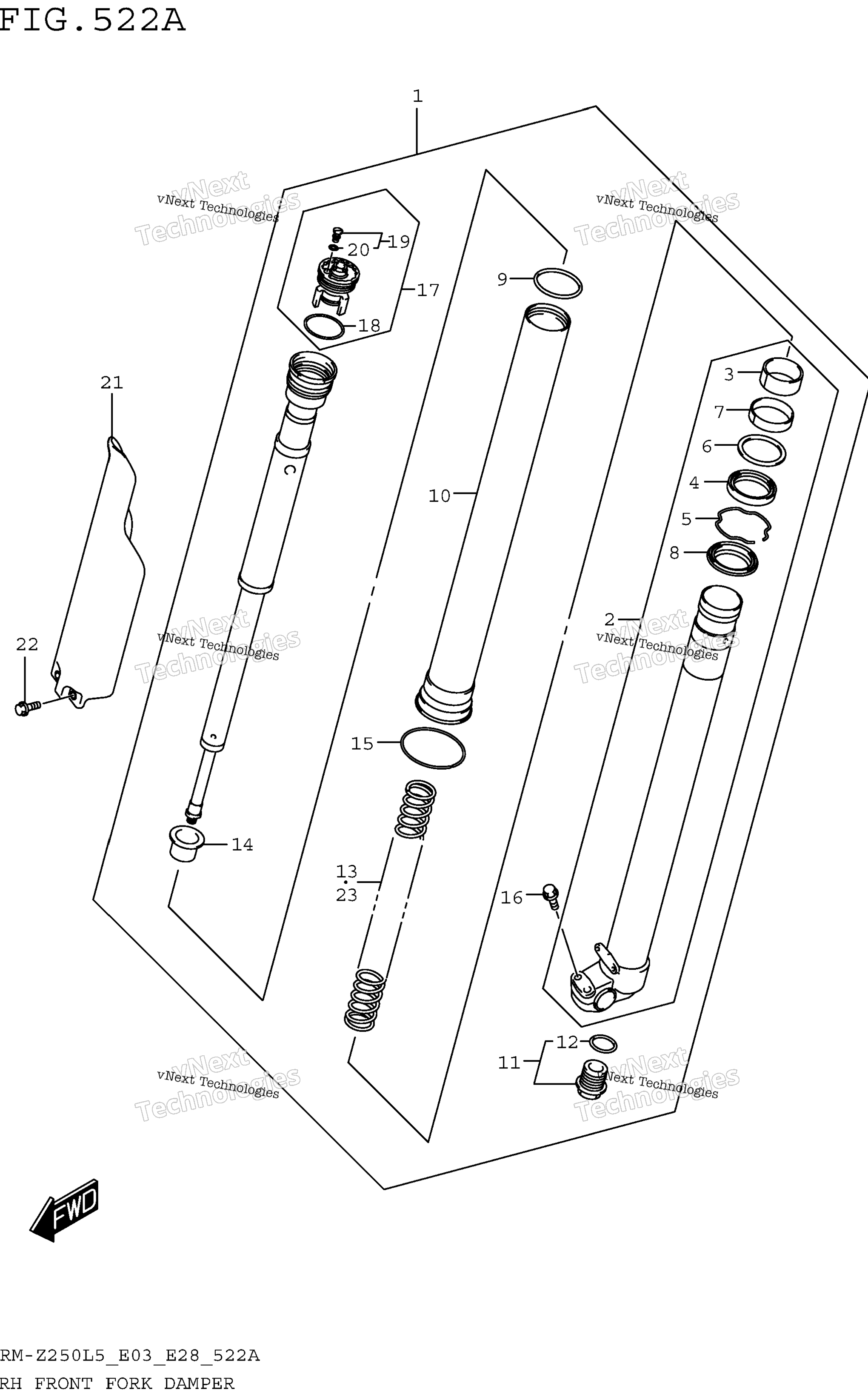 Rh передний вилка Damper