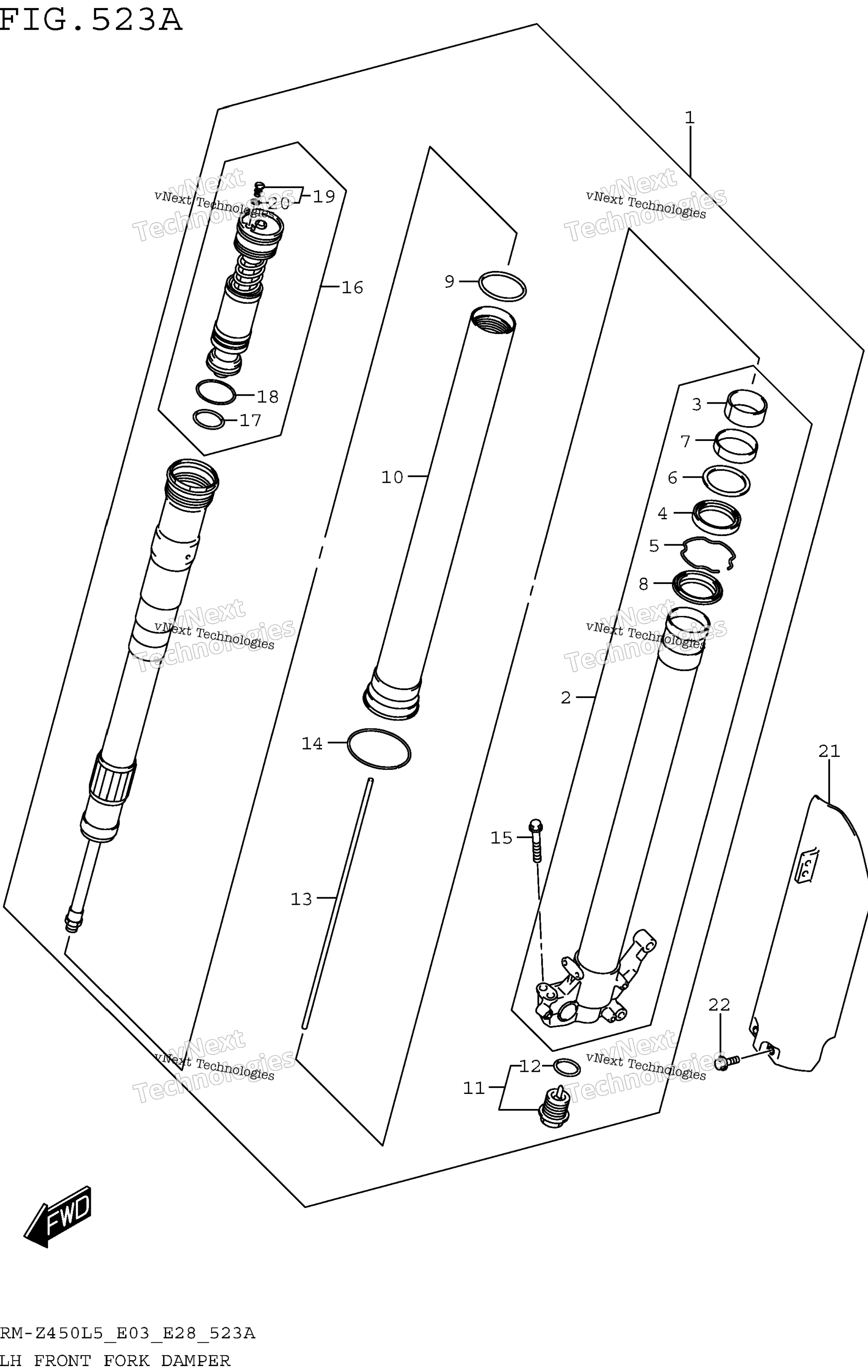 Lh передний вилка Damper