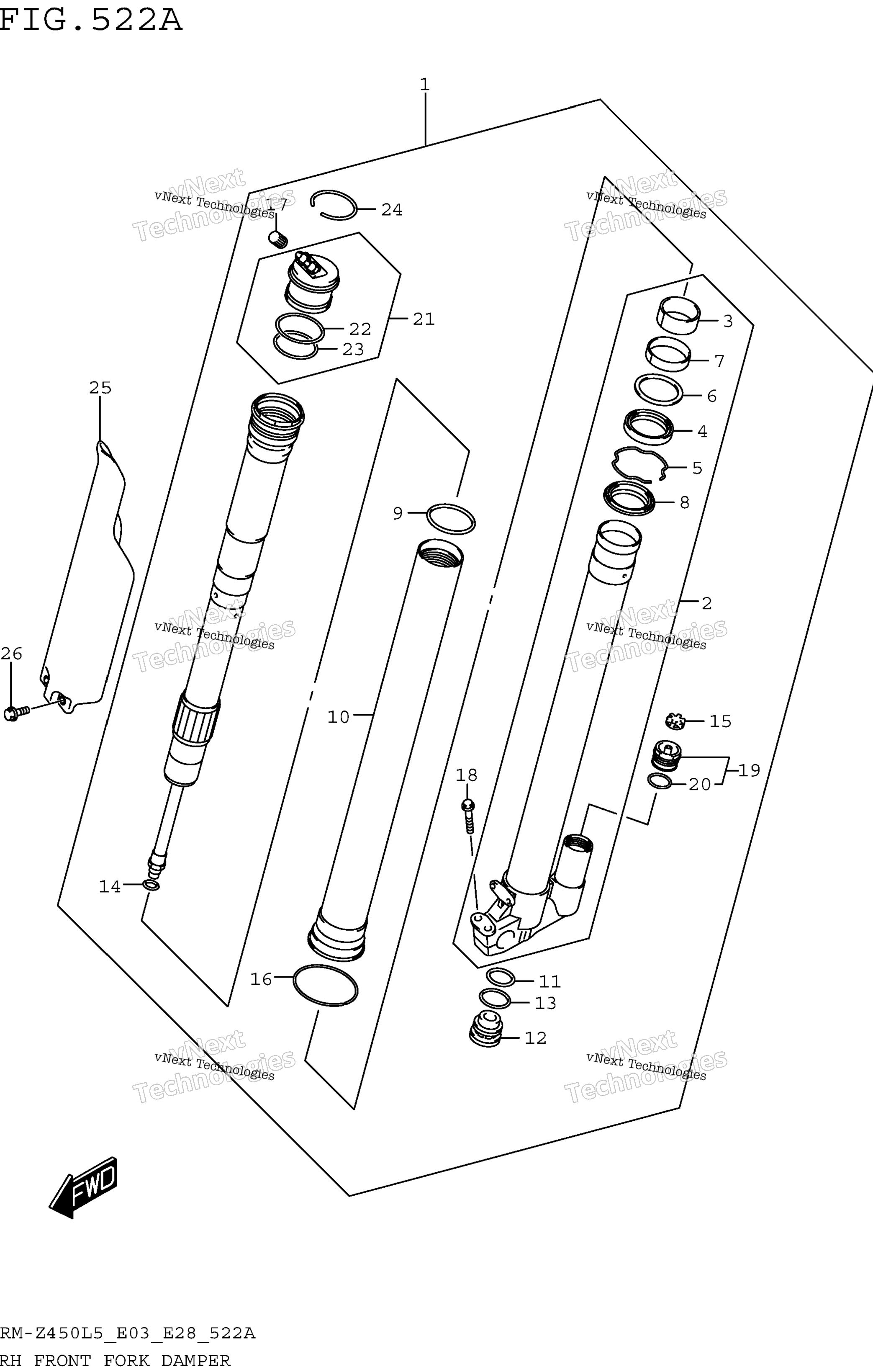 Rh передний вилка Damper (Rm Z450l5 E03)