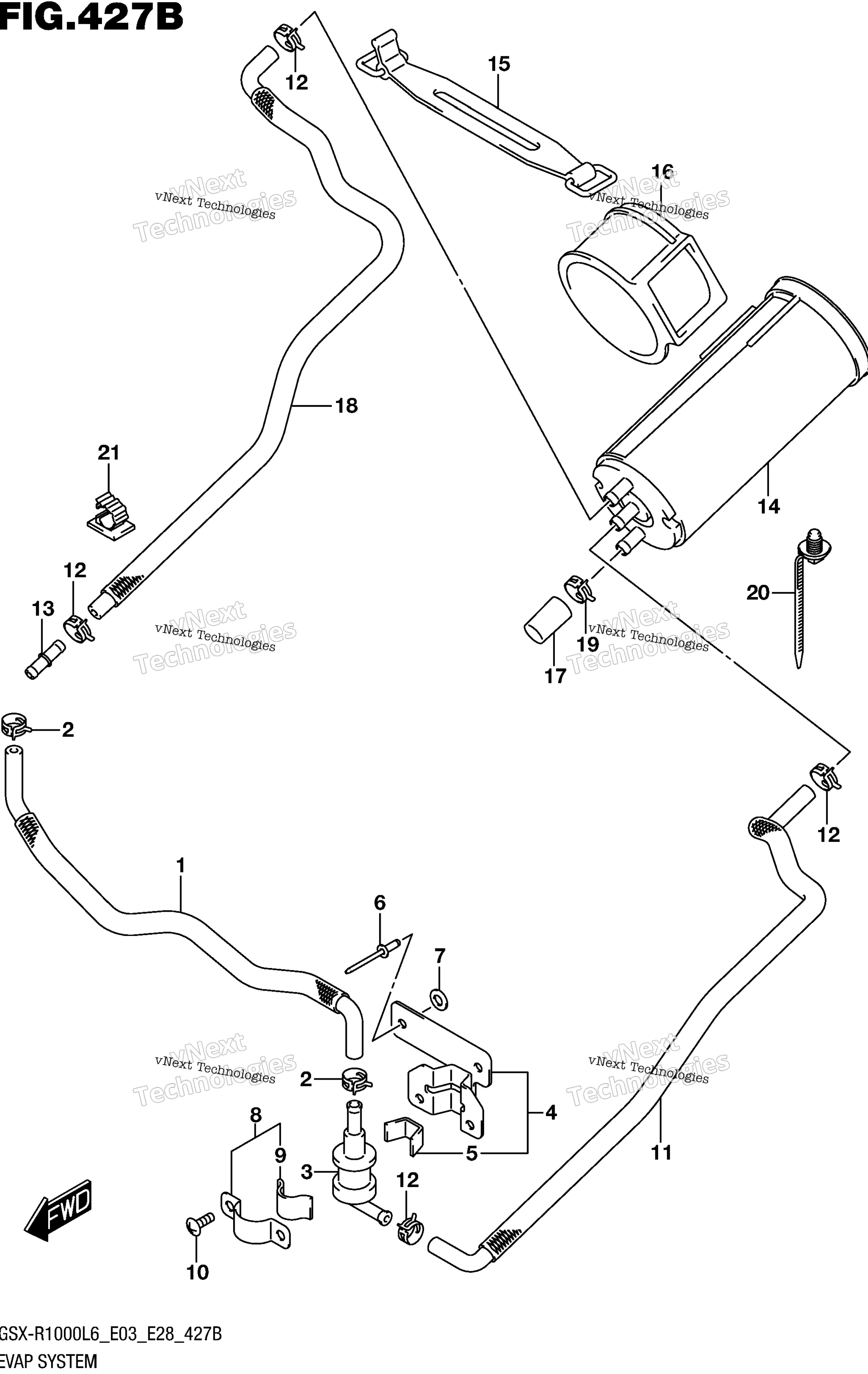 Система испарения (Gsx-R1000al6 E33)