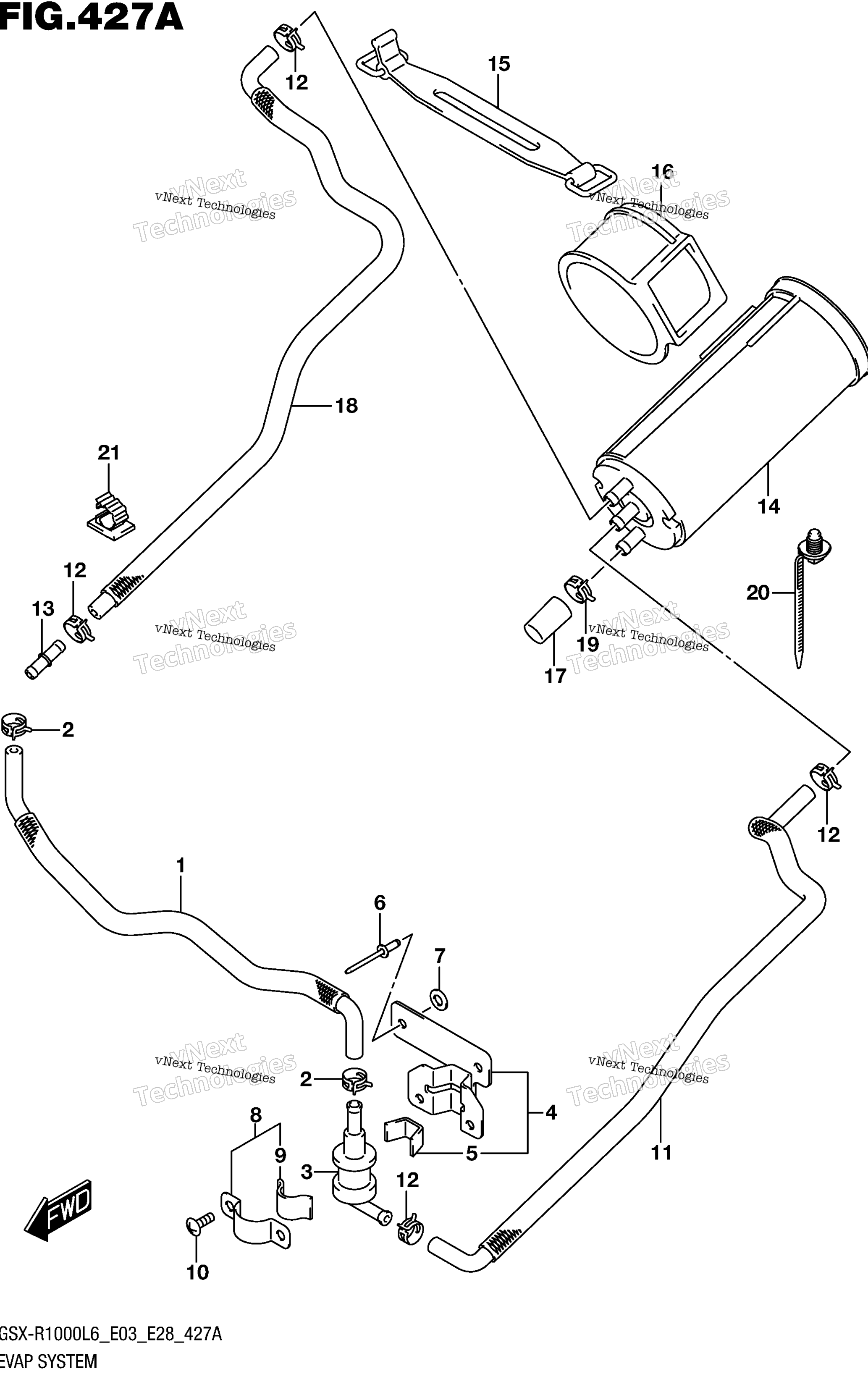 Система испарения (Gsx-R1000l6 E33)