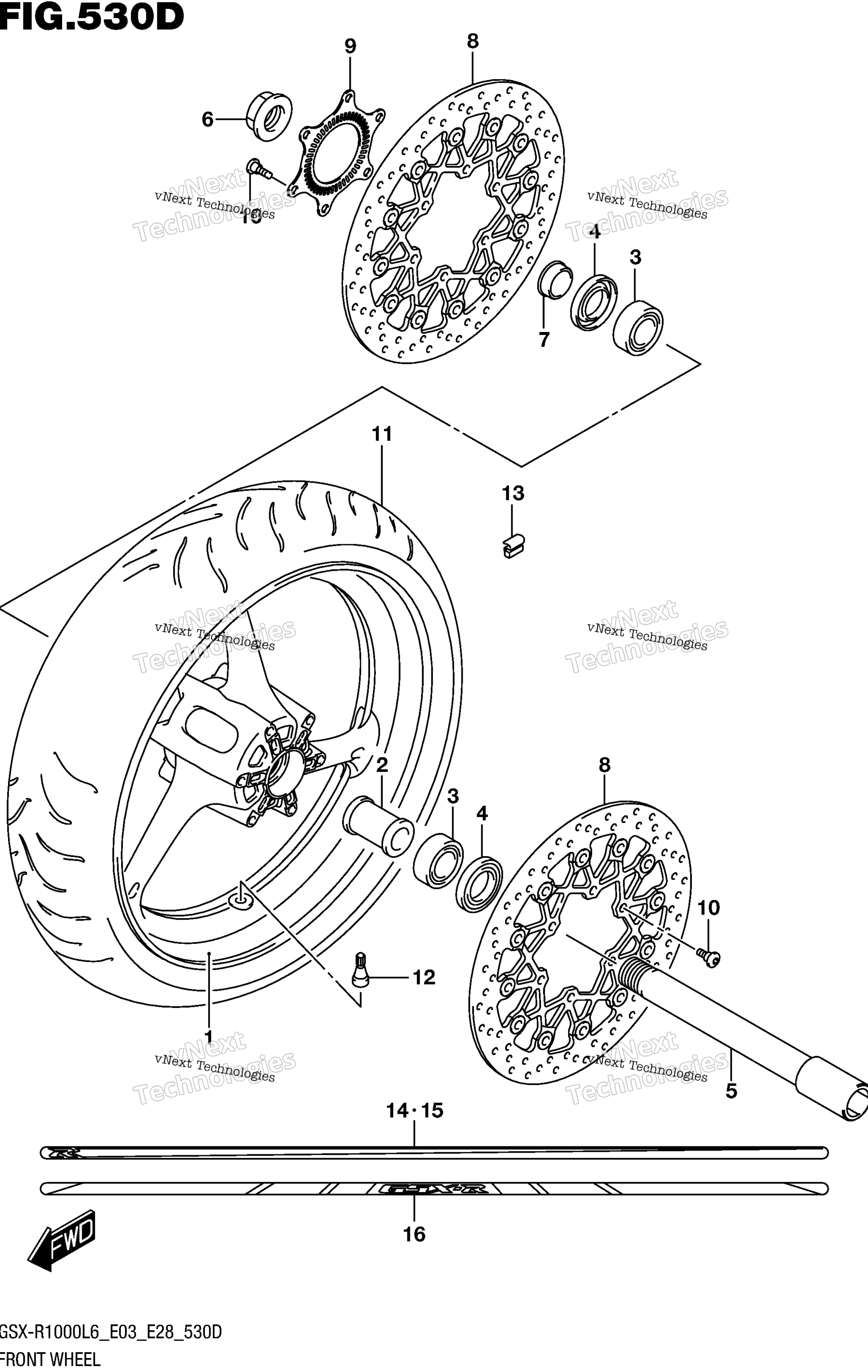 Переднее колесо (Gsx-R1000al6 E28)