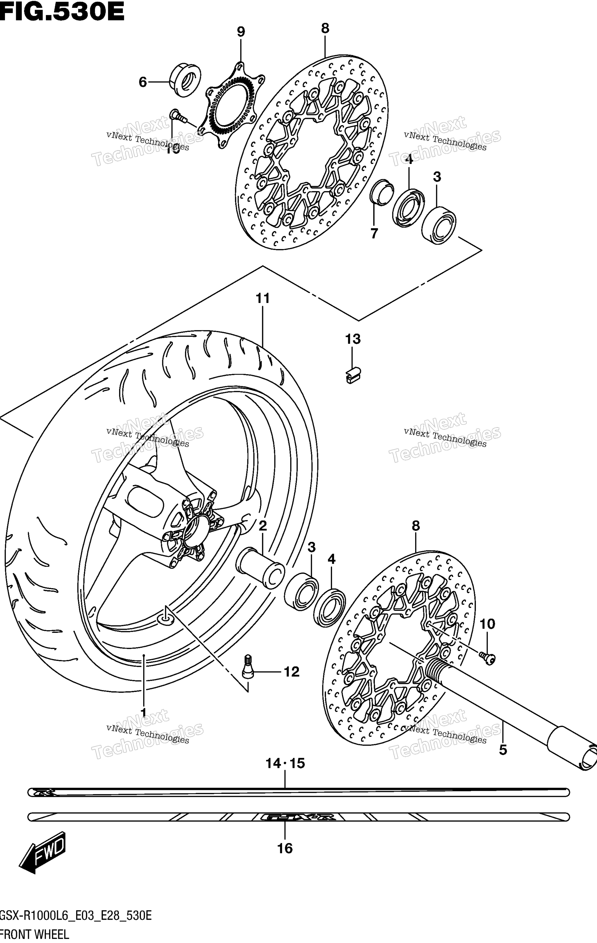 Переднее колесо (Gsx-R1000al6 E33)