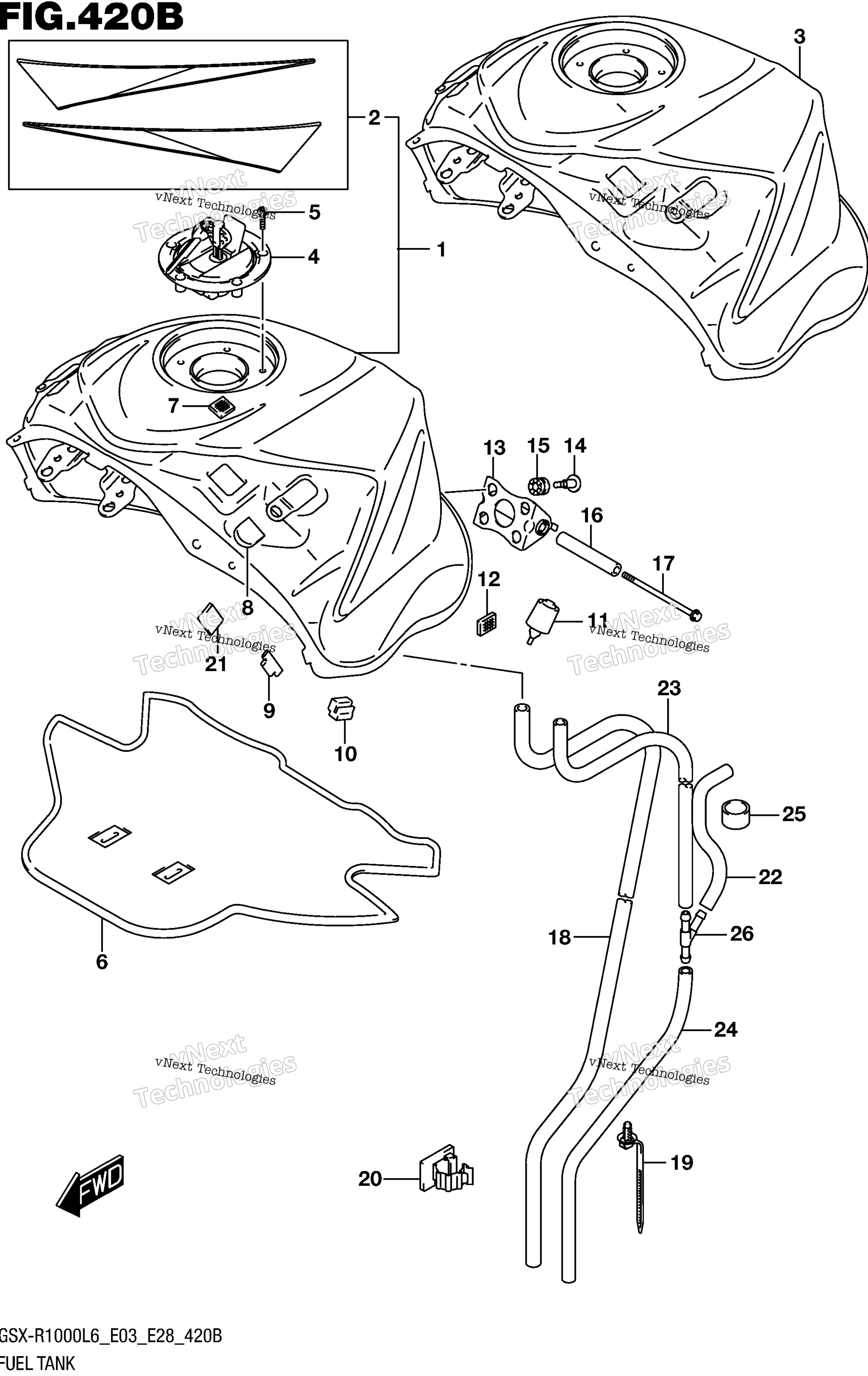Топливный бак (Gsx-R1000l6 E28)