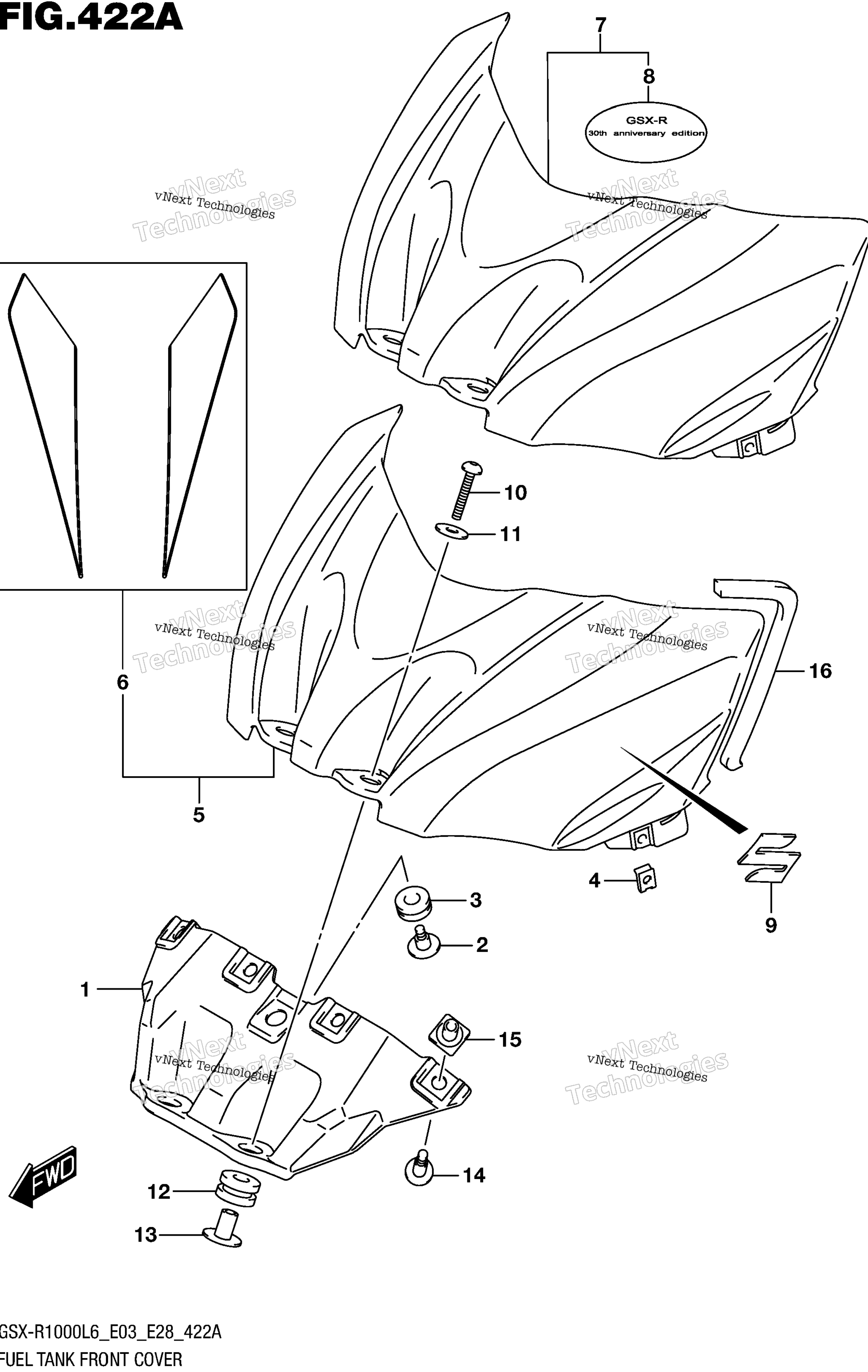 Топливный бак Front Cover (Gsx-R1000l6 E03)