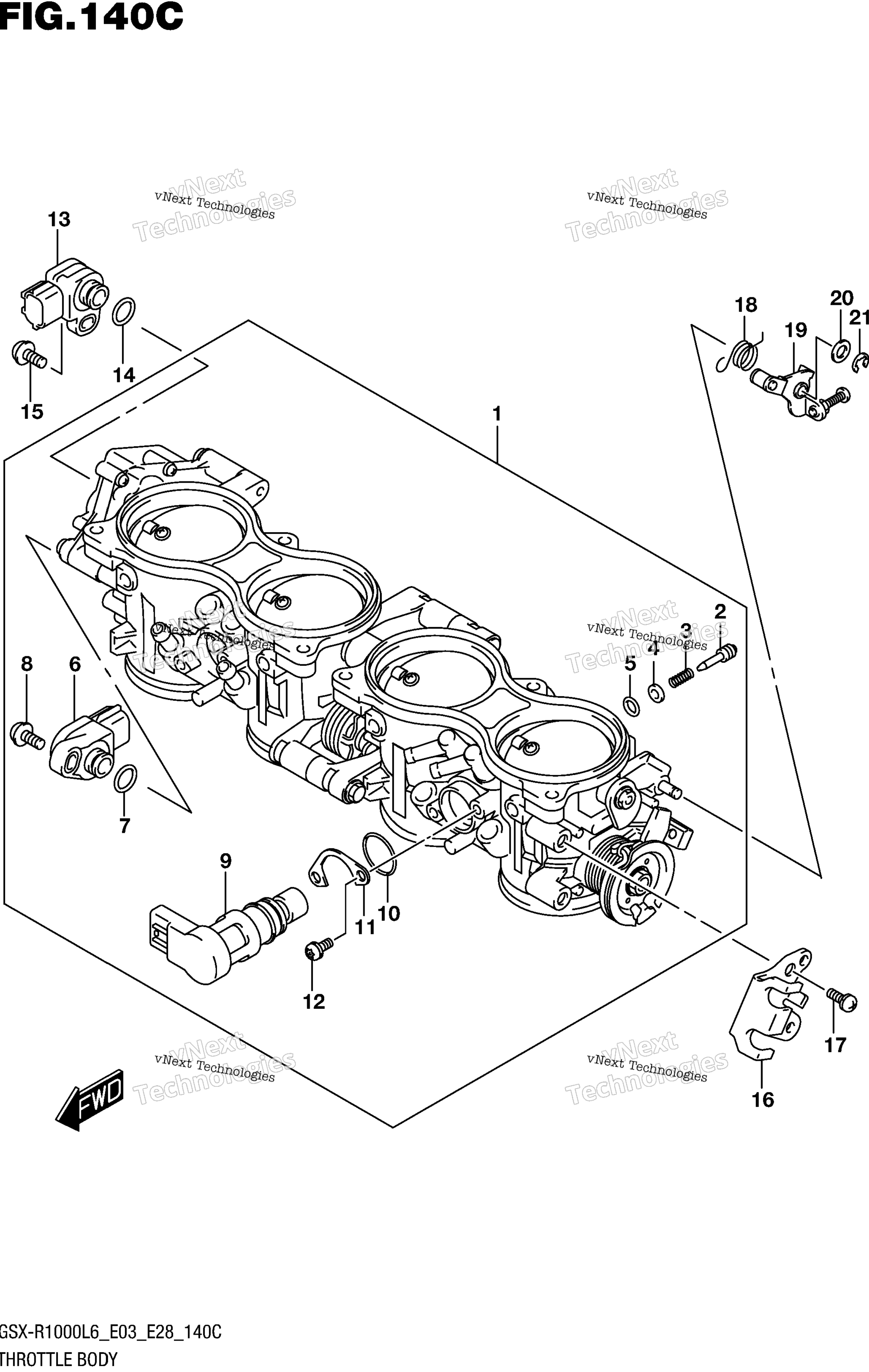 Дроссельный узел (Gsx-R1000l6 E33)