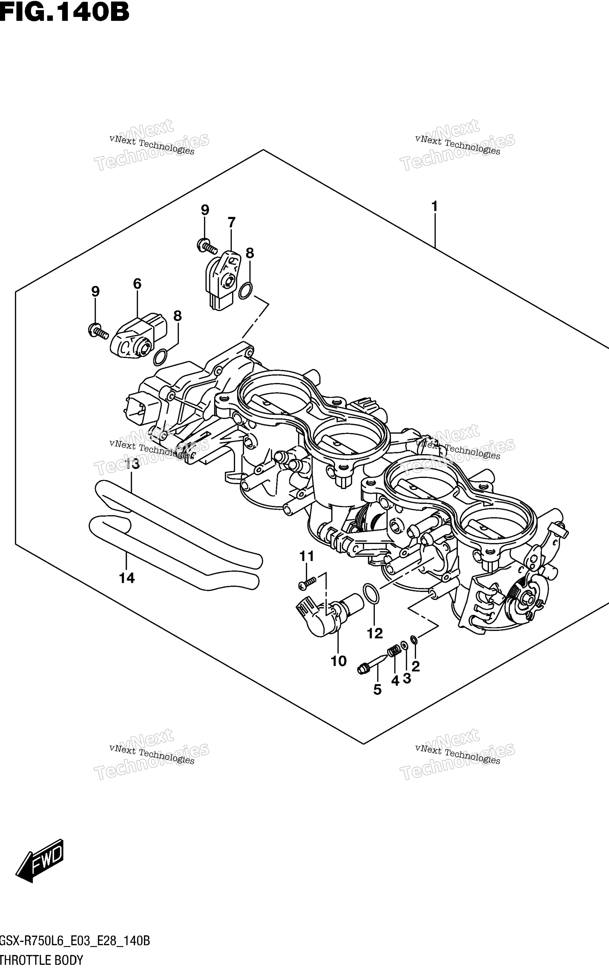Дроссельный узел (Gsx-R750l6 E28)