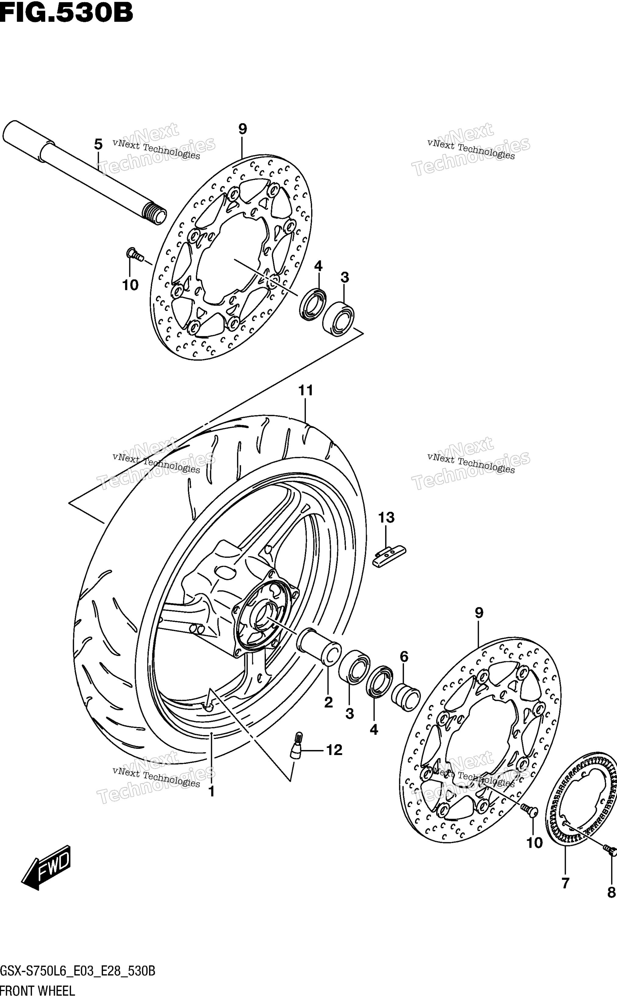 Переднее колесо (Gsx-S750al6 E28)