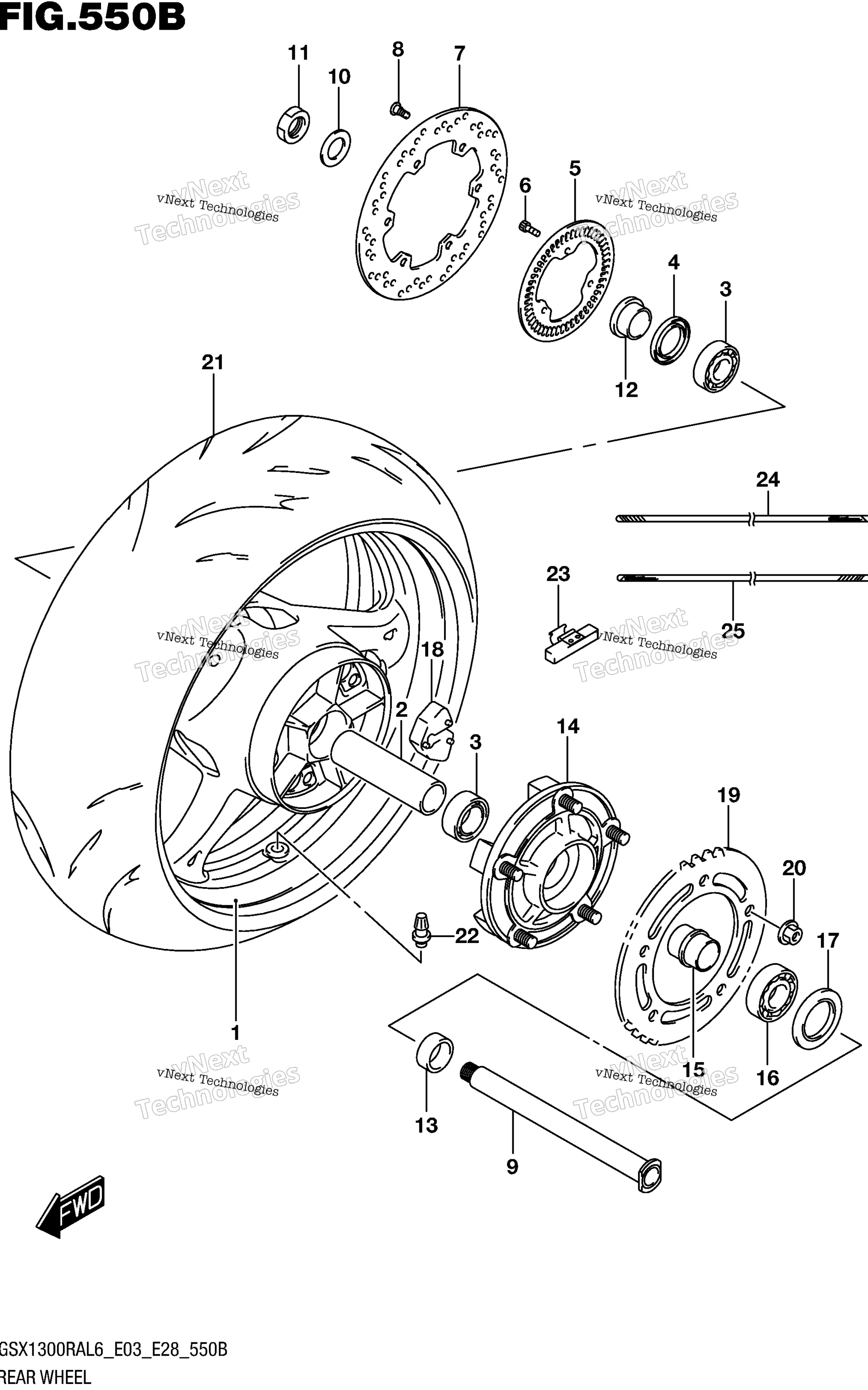 Заднее колесо (Gsx1300ral6 E28)