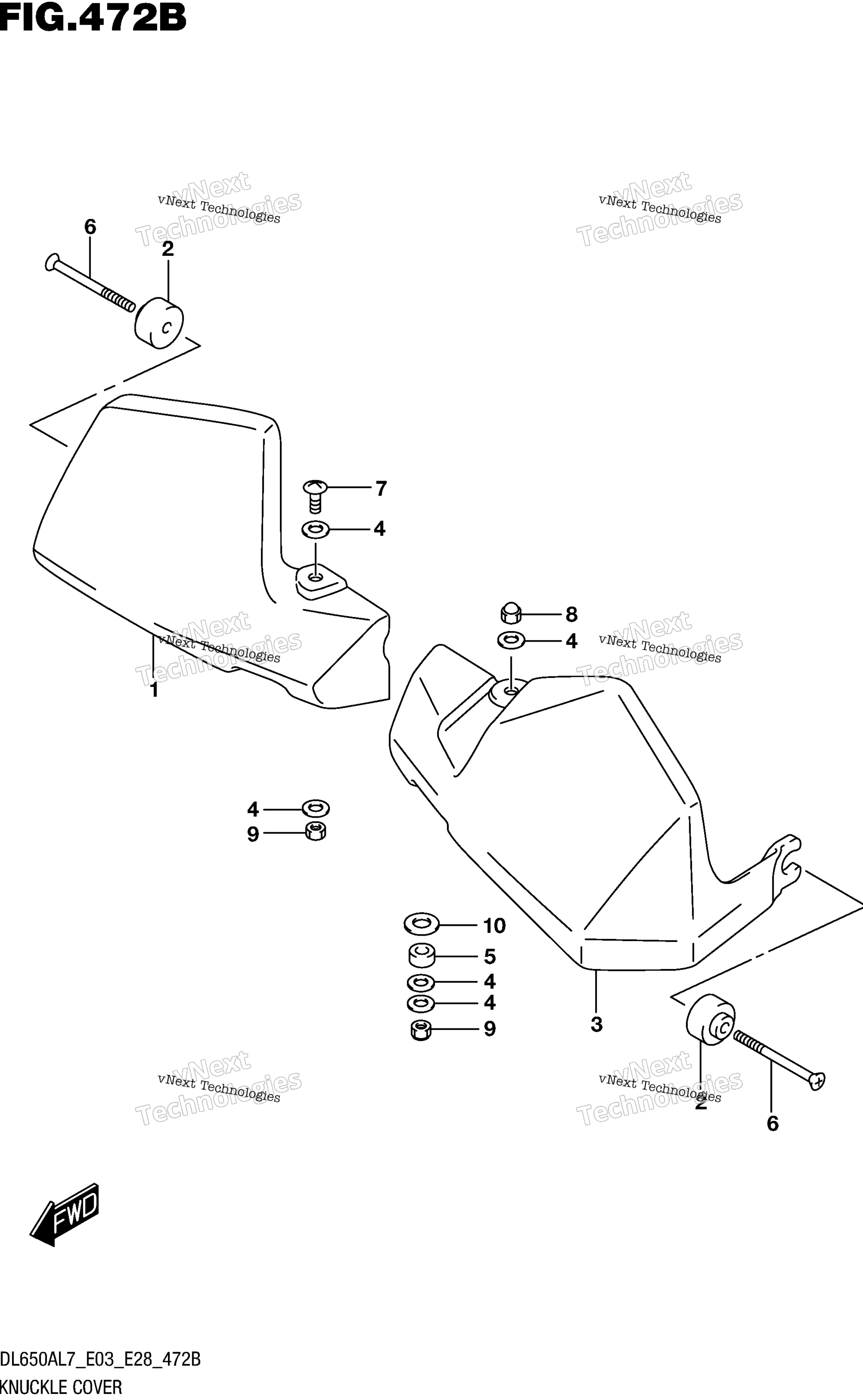 Knuckle крышка (Dl650xal7 E28)