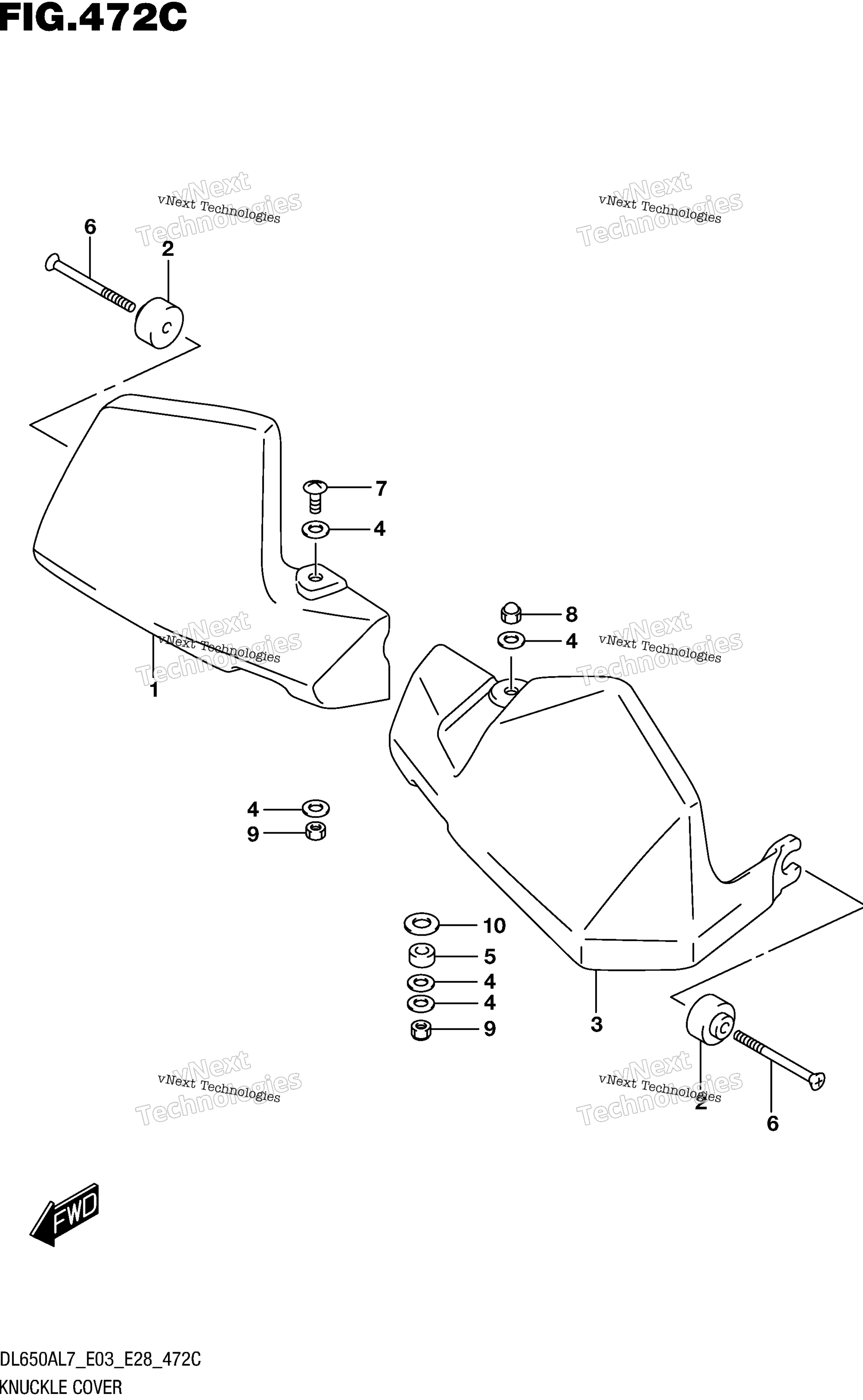 Knuckle крышка (Dl650xal7 E33)