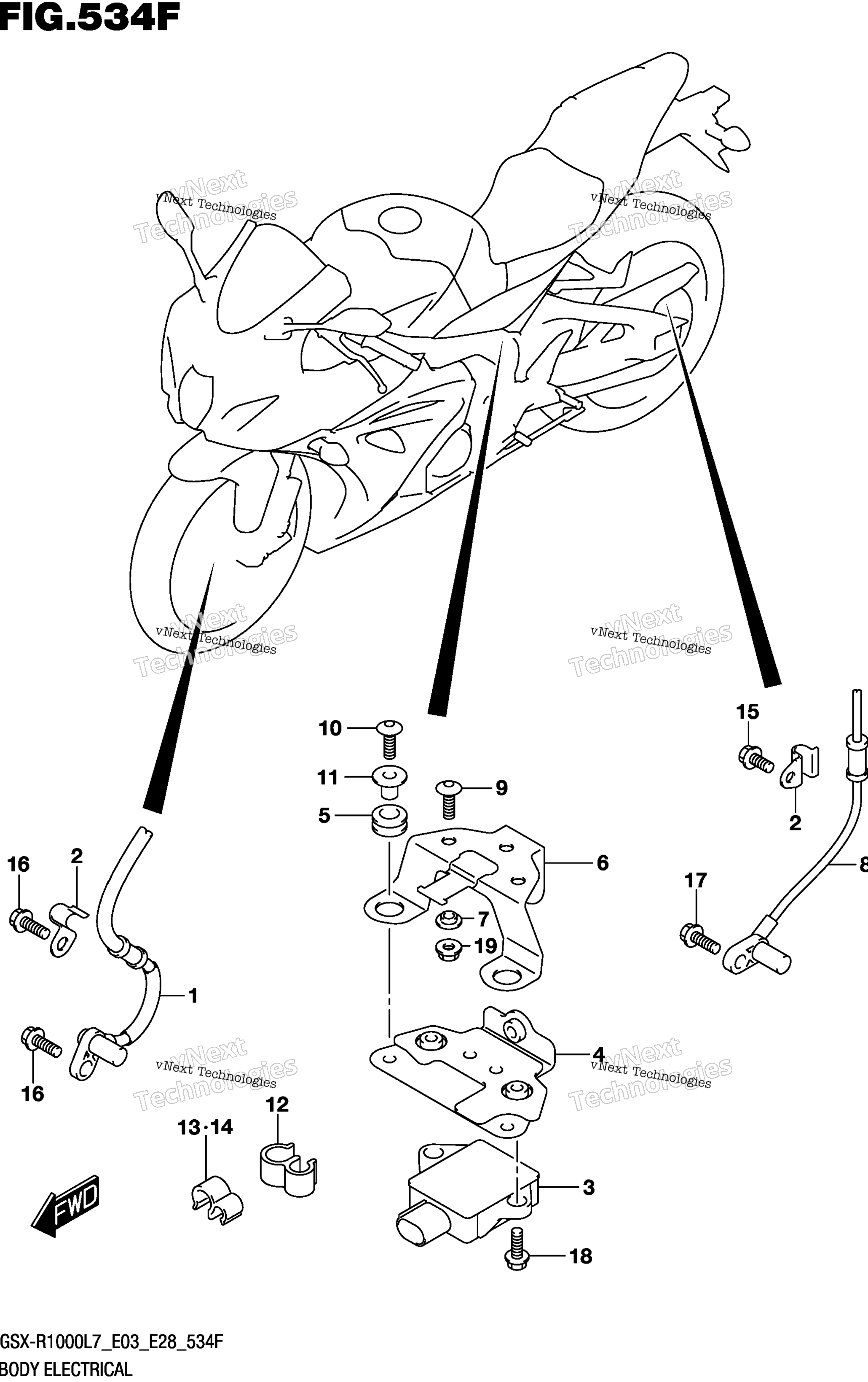 Электрооборудование кузова (Gsx-R1000al7 E33)