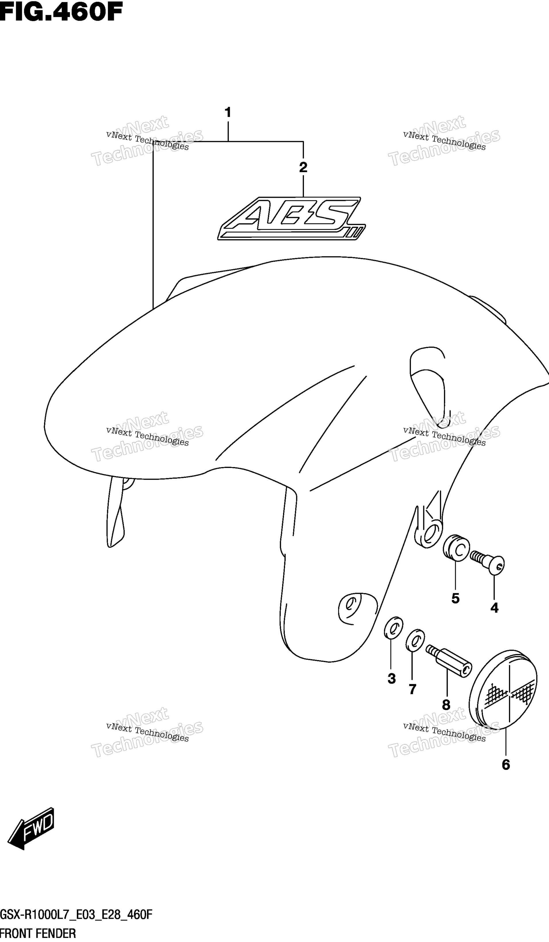 Переднее крыло (Gsx-R1000al7 E28) (Ysf,Yvz)