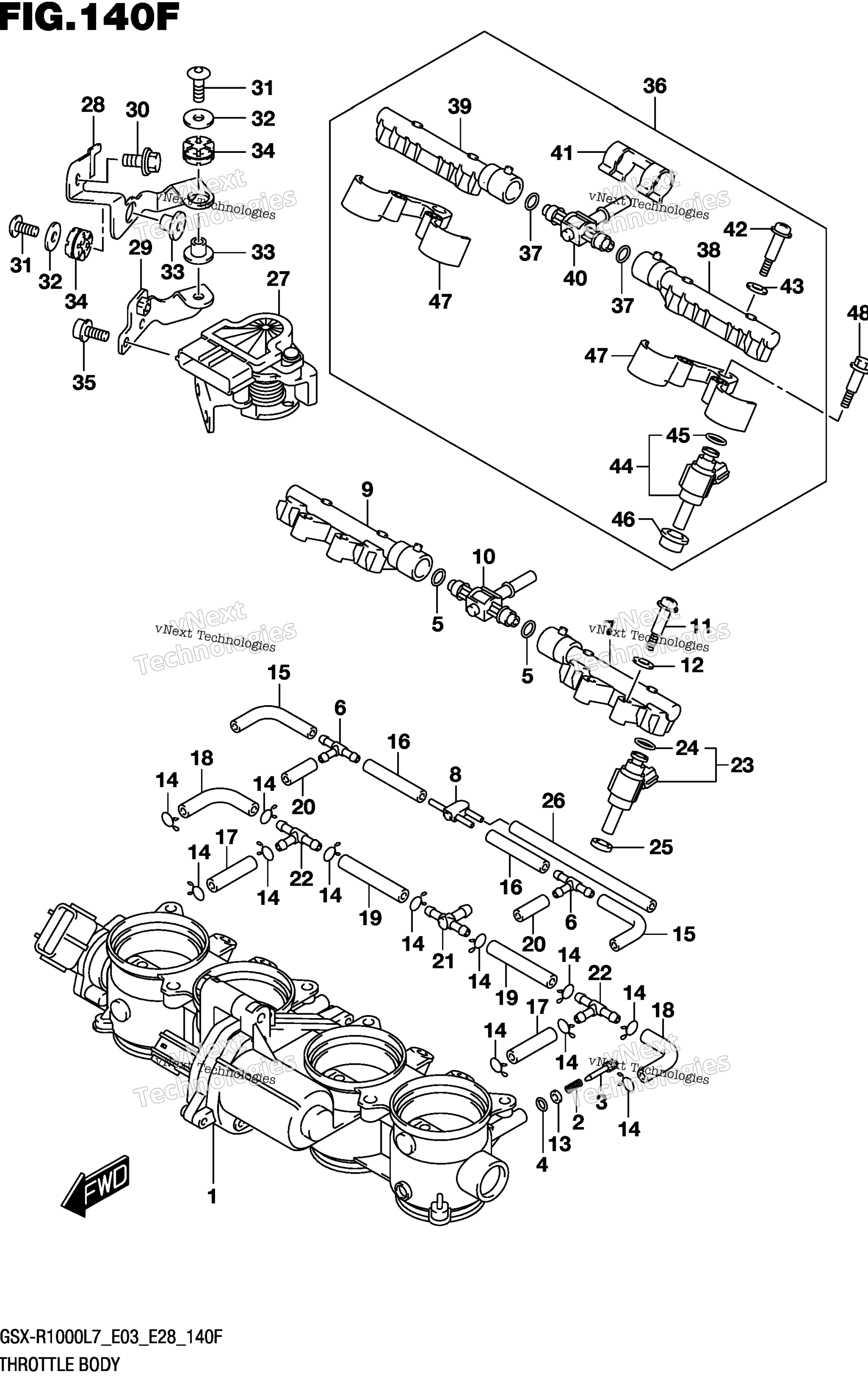 Дроссельный узел (Gsx-R1000al7 E33)