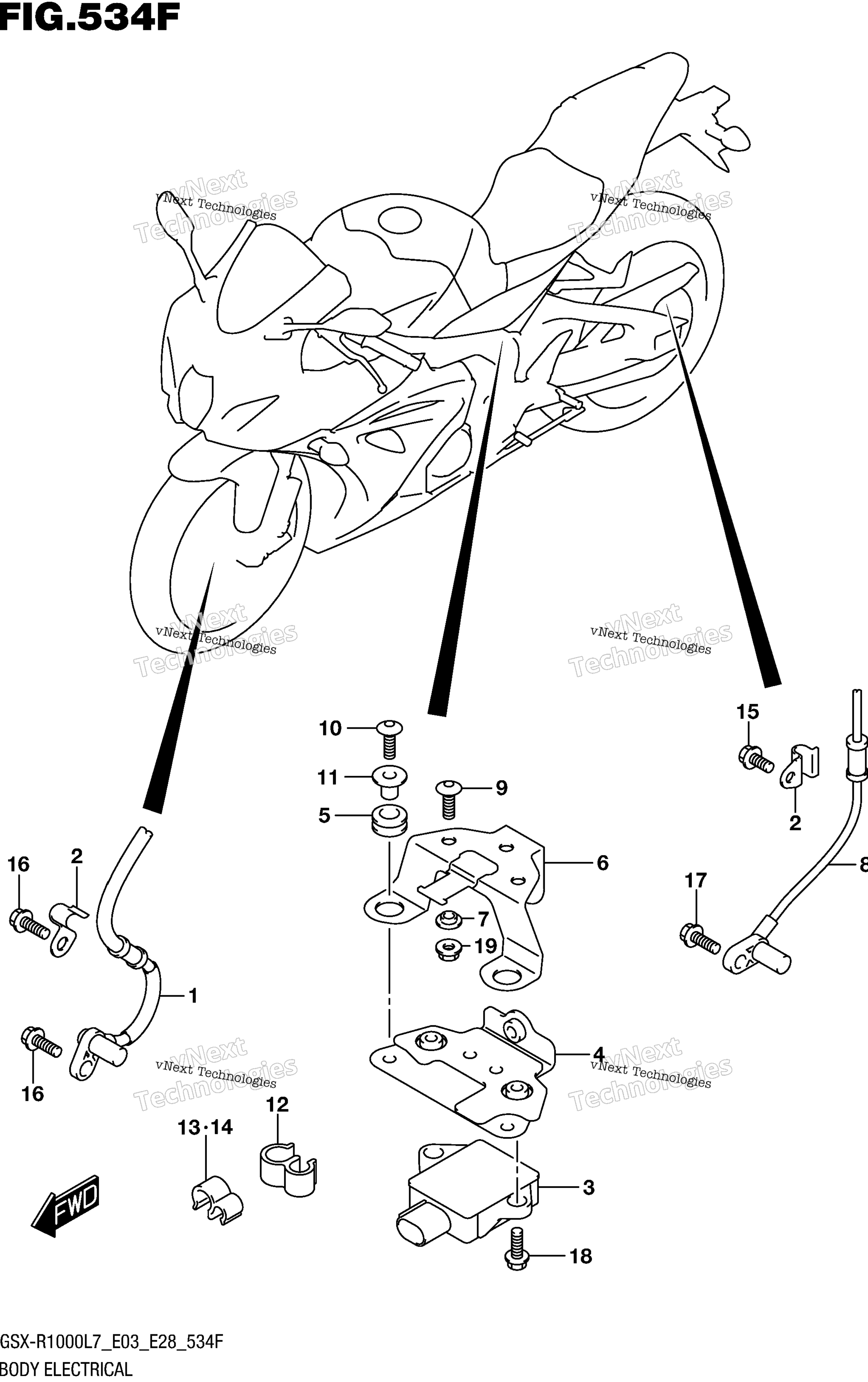 Электрооборудование кузова (Gsx-R1000al7 E33)