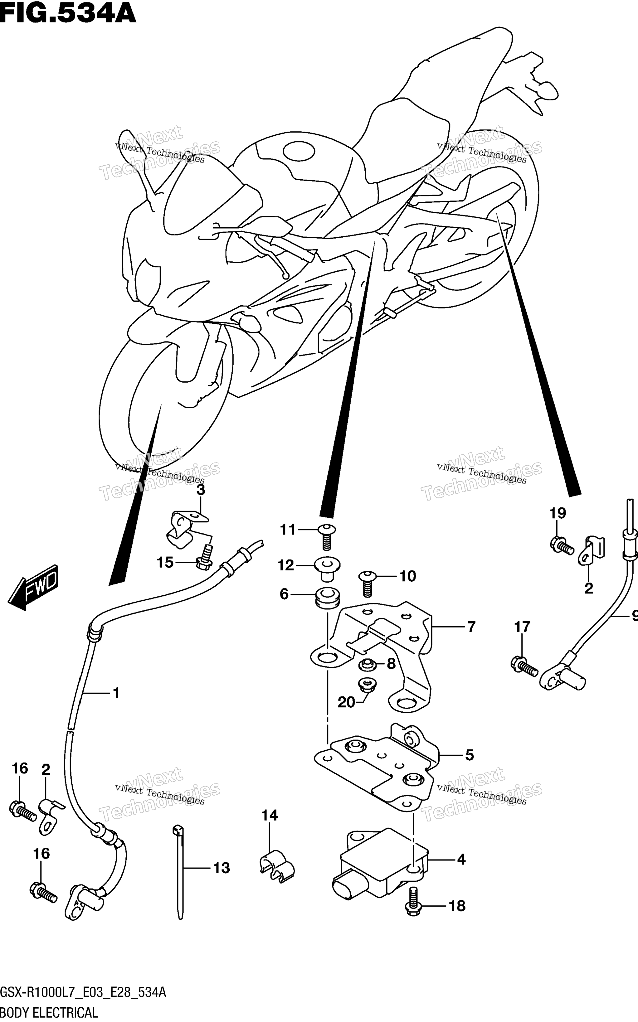 Электрооборудование кузова (Gsx-R1000l7 E03)
