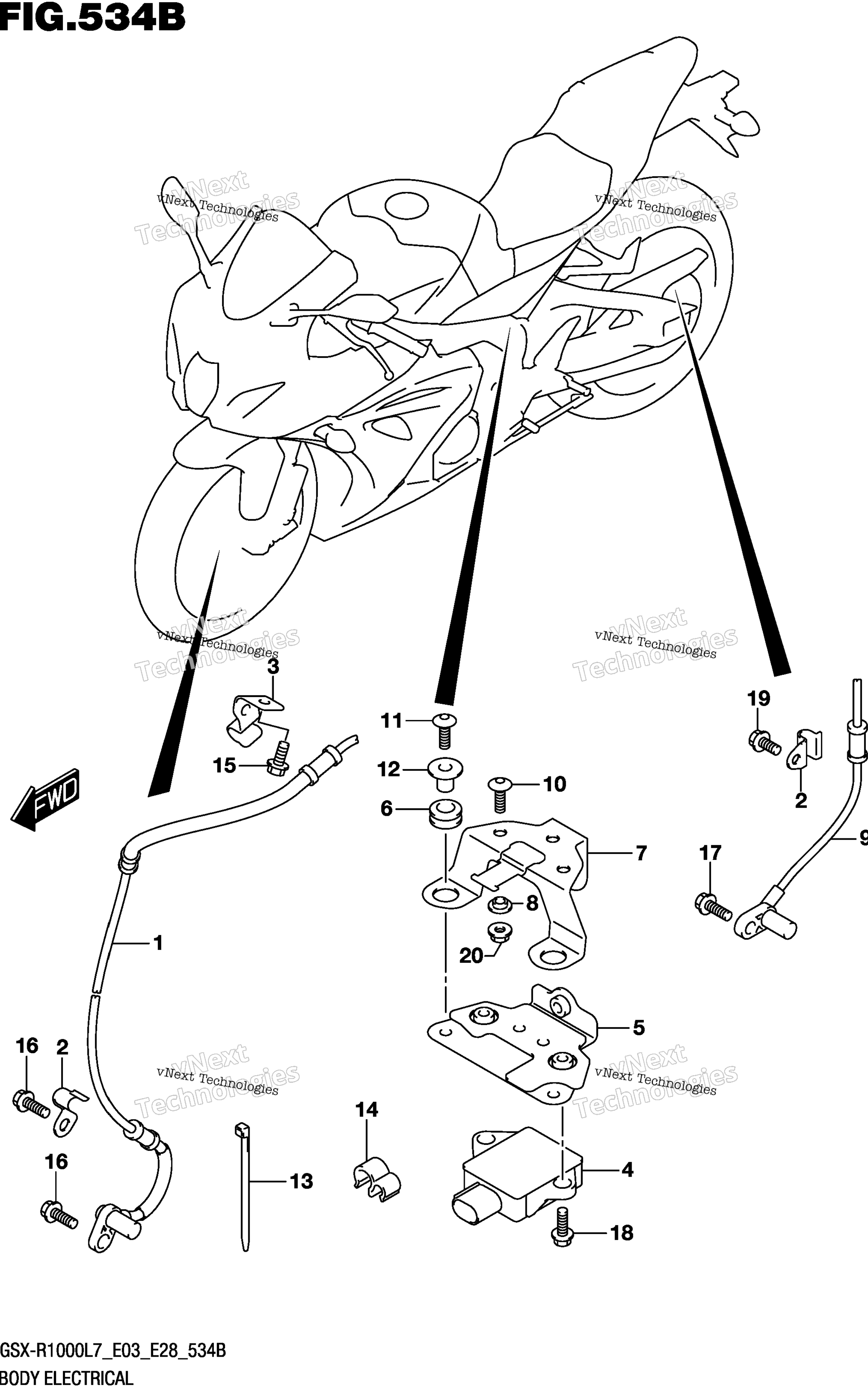 Электрооборудование кузова (Gsx-R1000l7 E28)