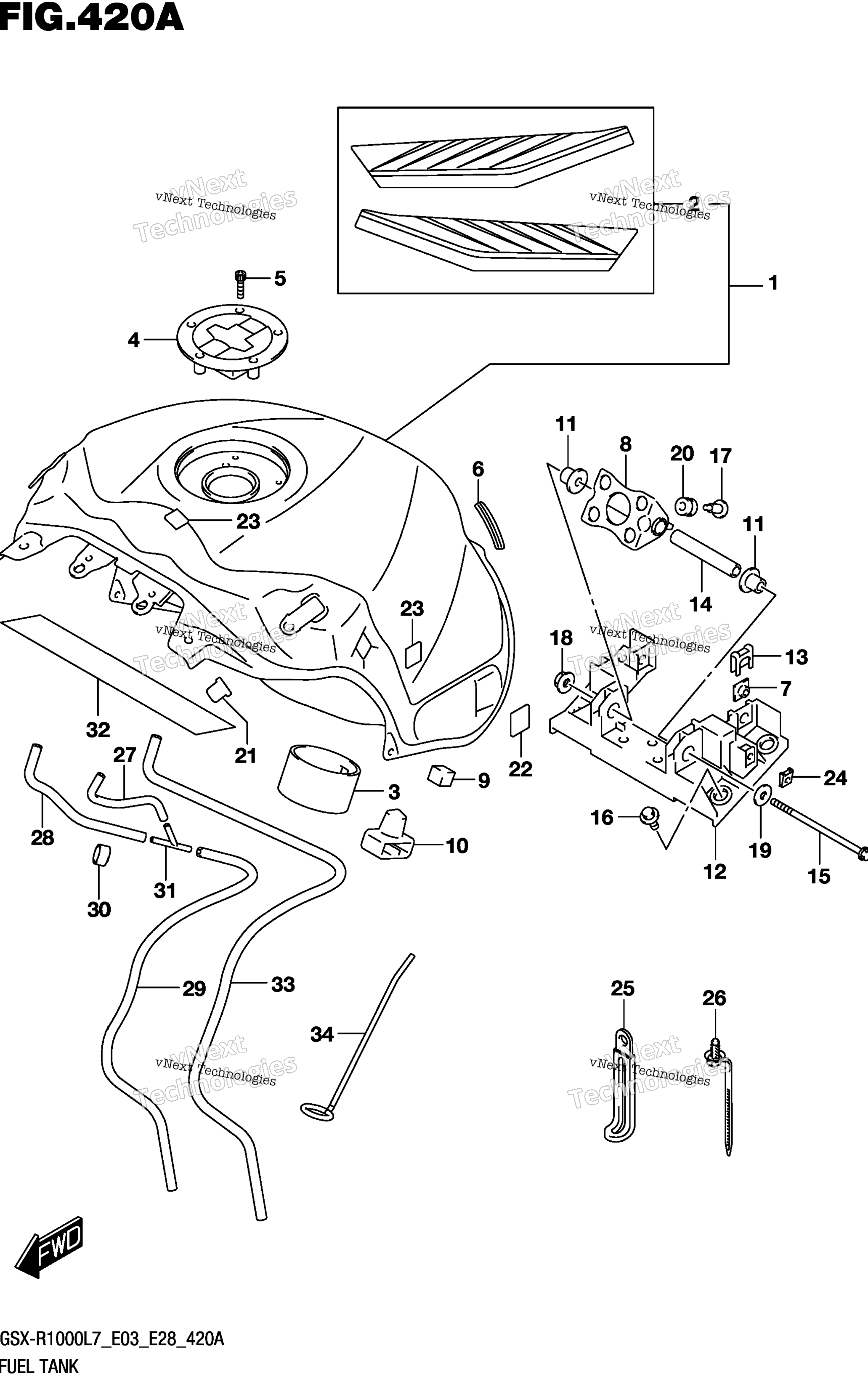 Топливный бак (Gsx-R1000l7 E03) (Ysf)