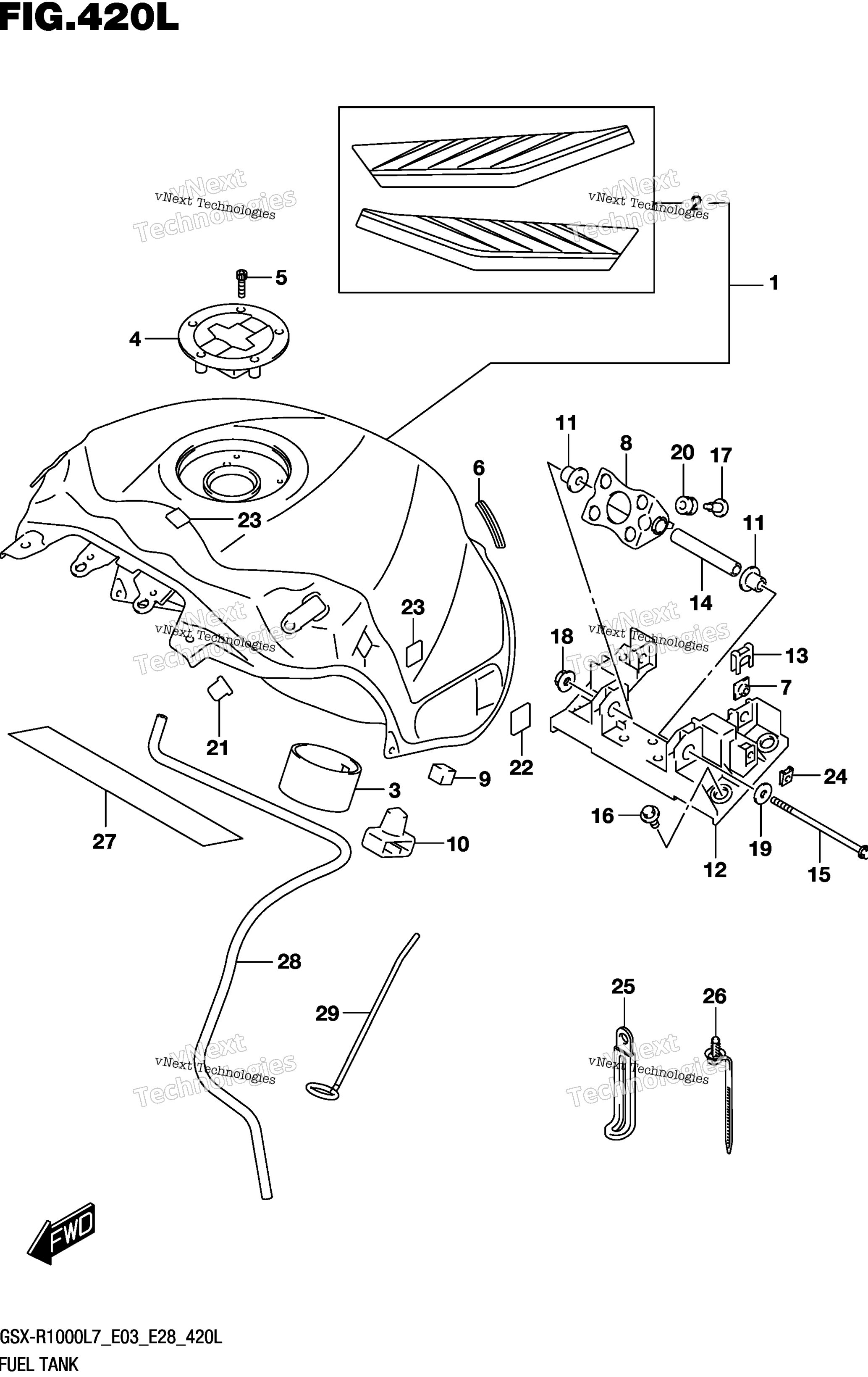 Топливный бак (Gsx-R1000al7 E33) (Ysf)