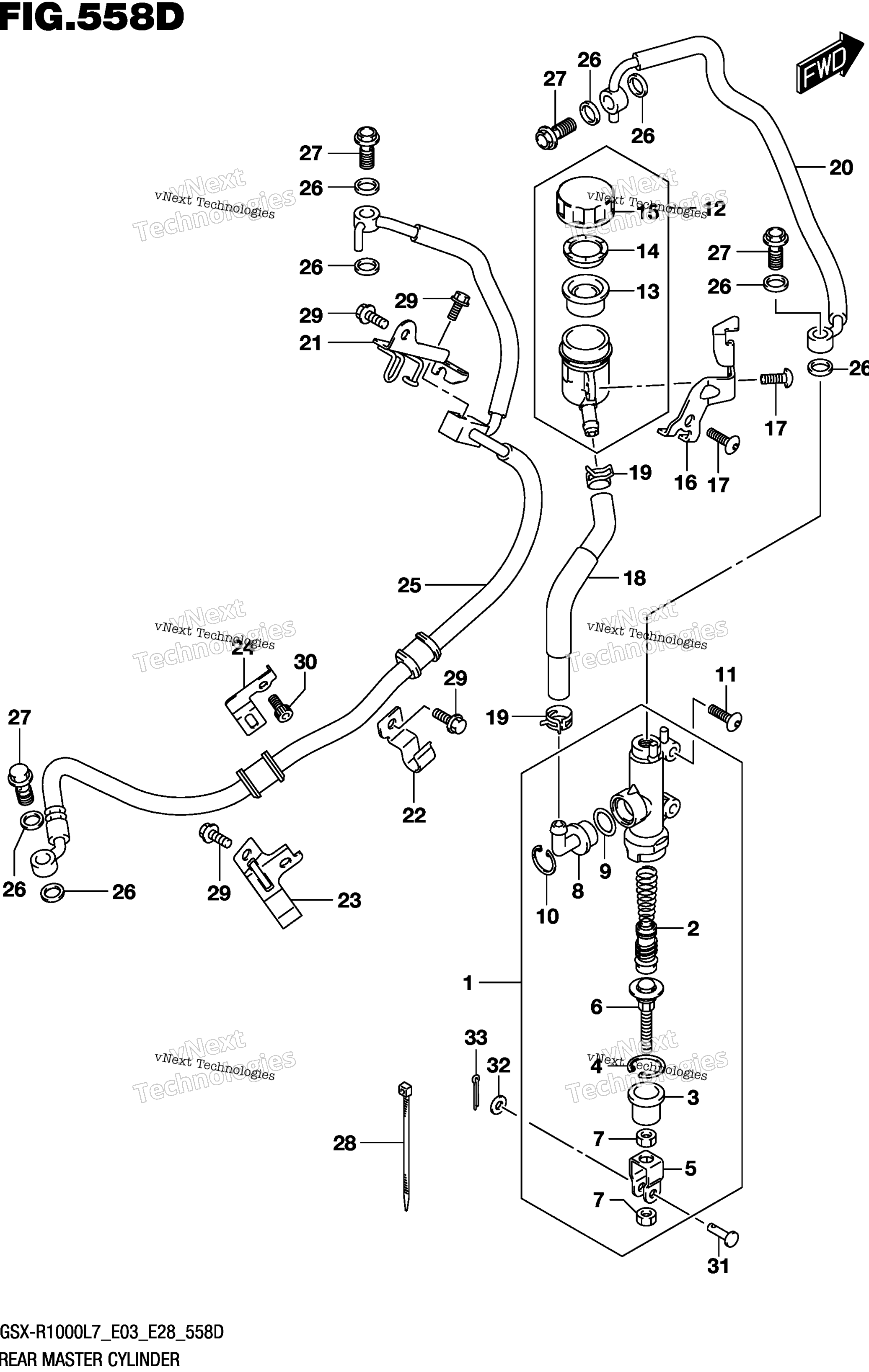 Задний главный цилиндр тормоза (Gsx-R1000al7 E03)
