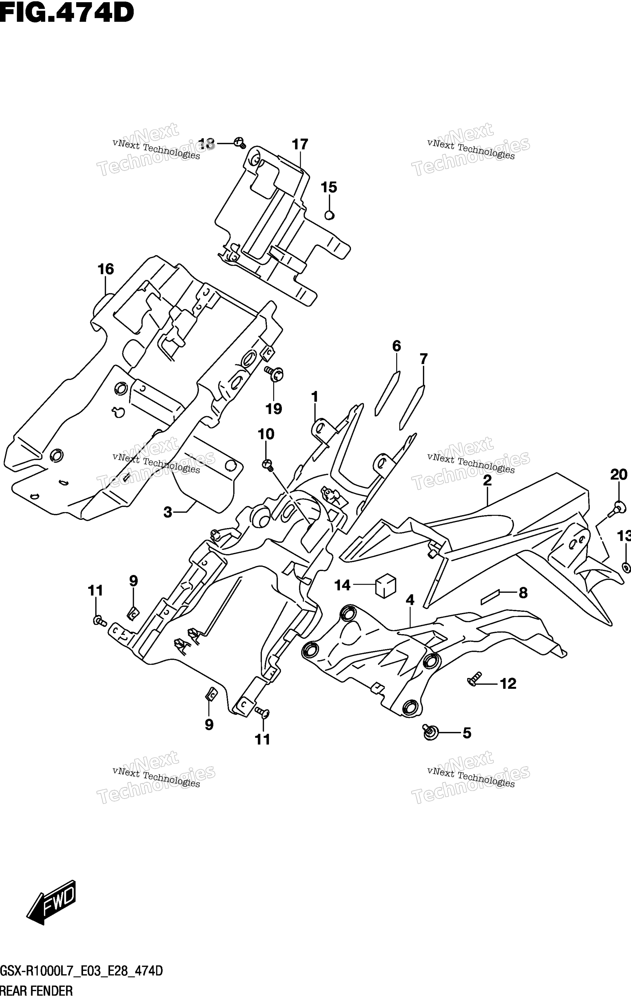 Заднее крыло (Gsx-R1000al7 E03)