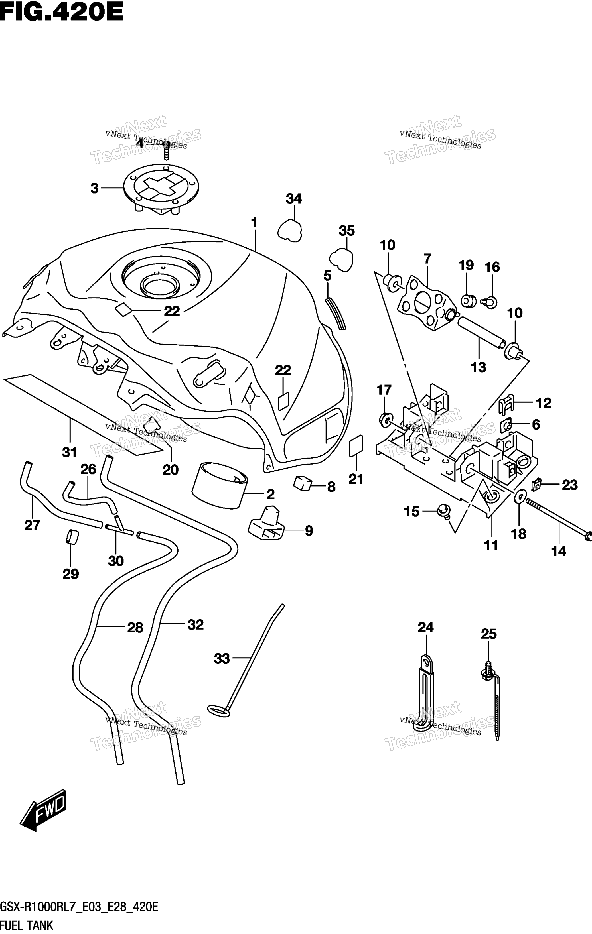 Топливный бак (Gsx-R1000rzl7 E28)