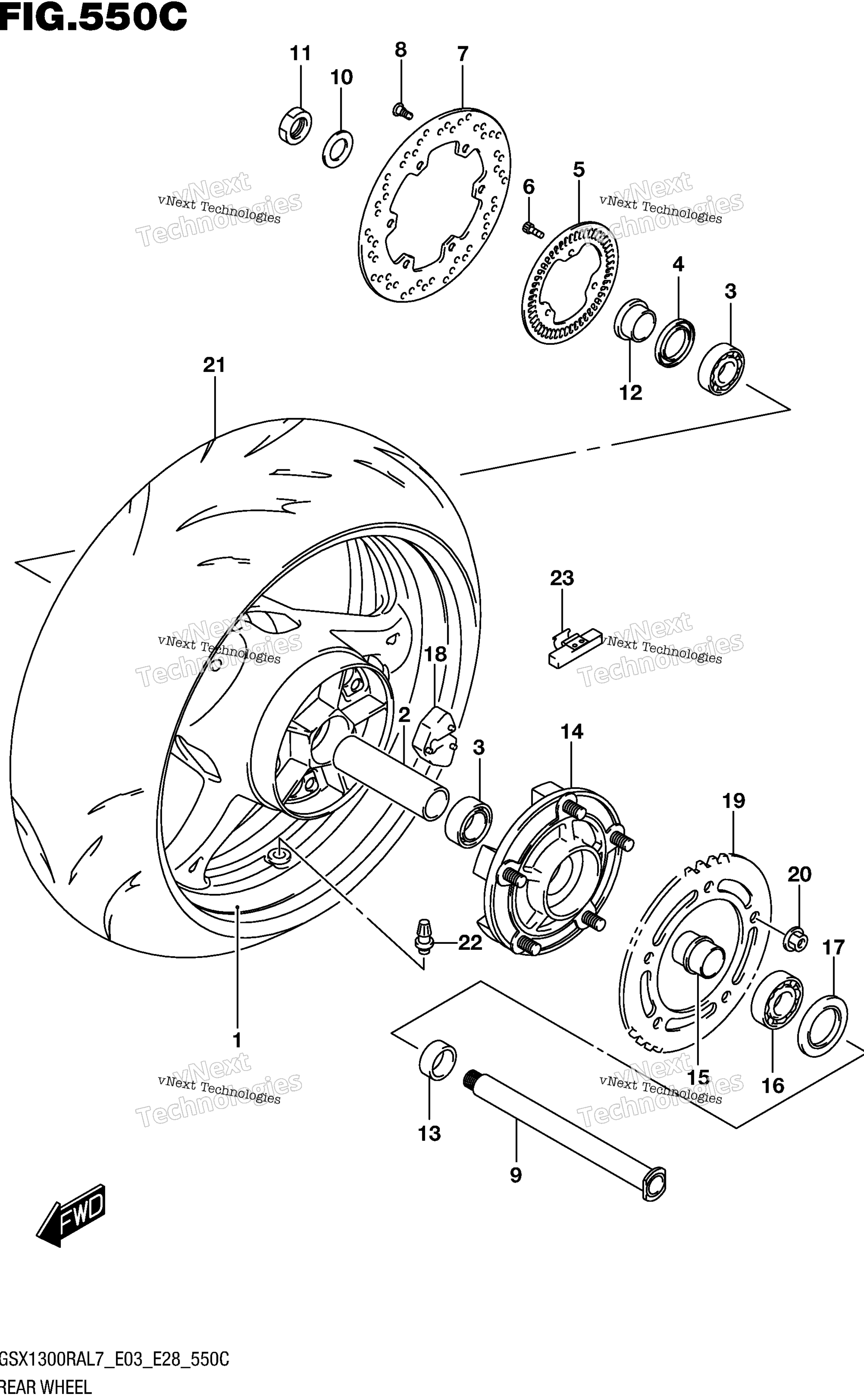 Заднее колесо (Gsx1300ral7 E33)