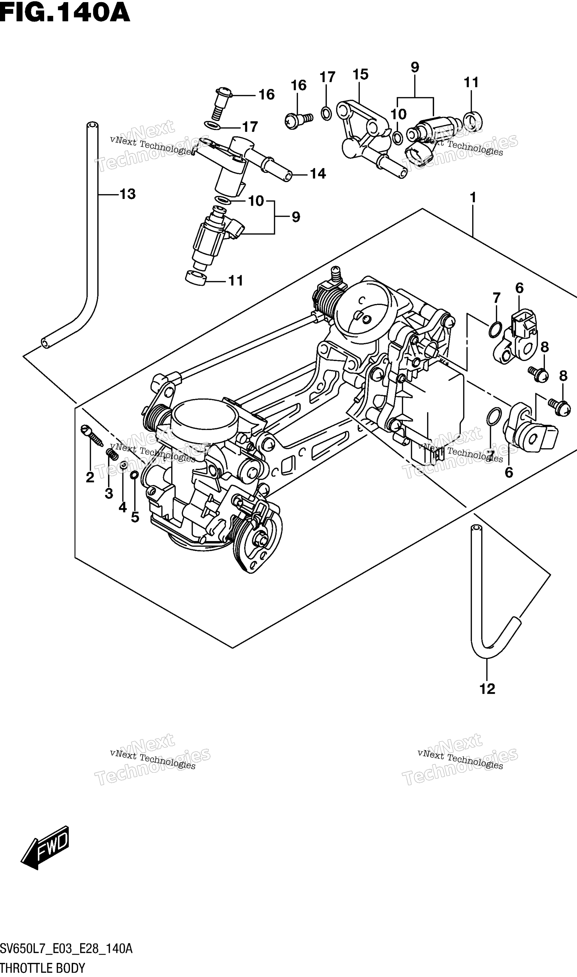 Дроссельный узел (Sv650l7 E03)