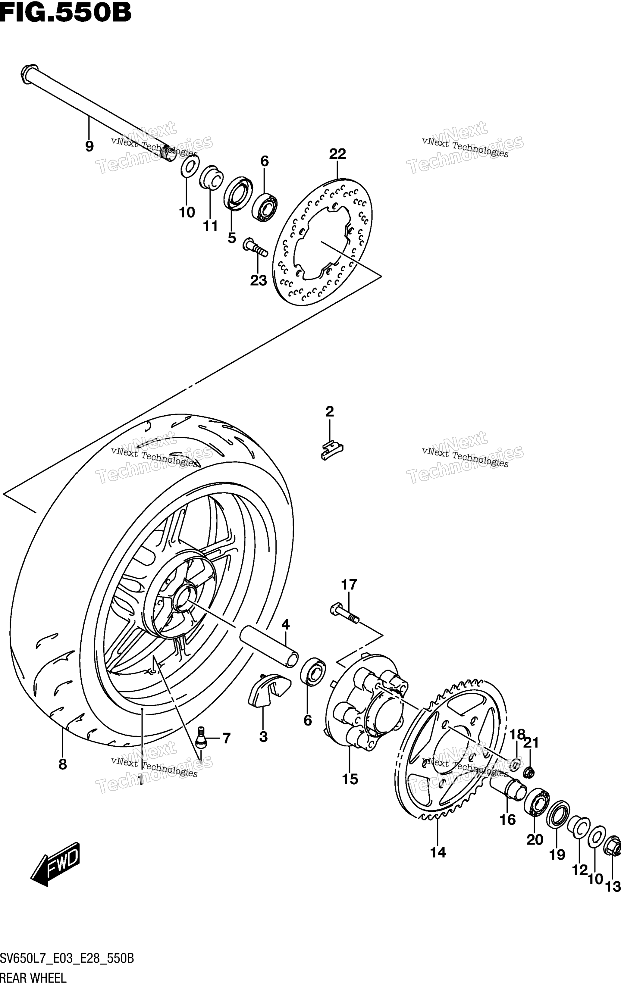 Заднее колесо (Sv650l7 E33)