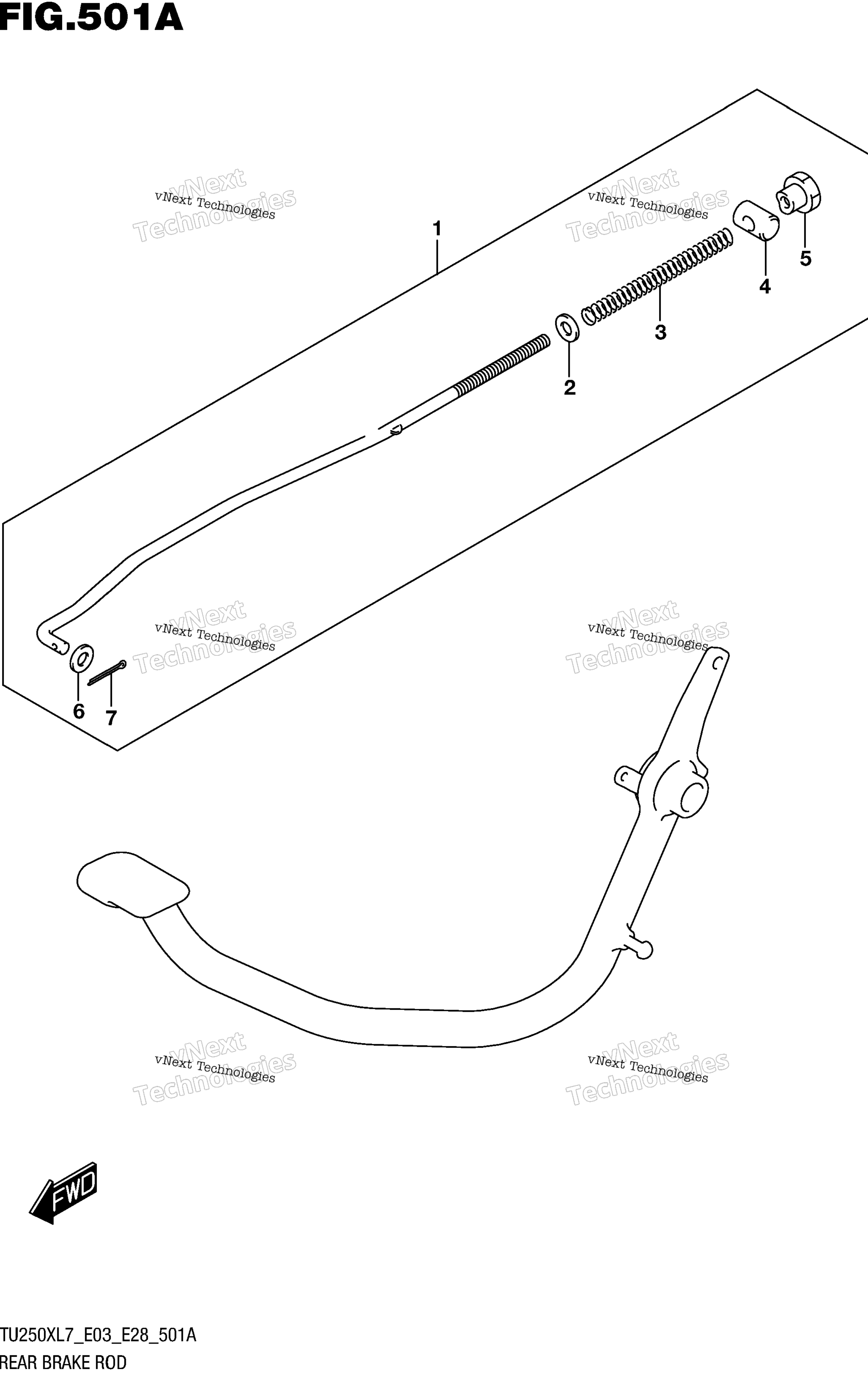 Задняя часть Brake Rod