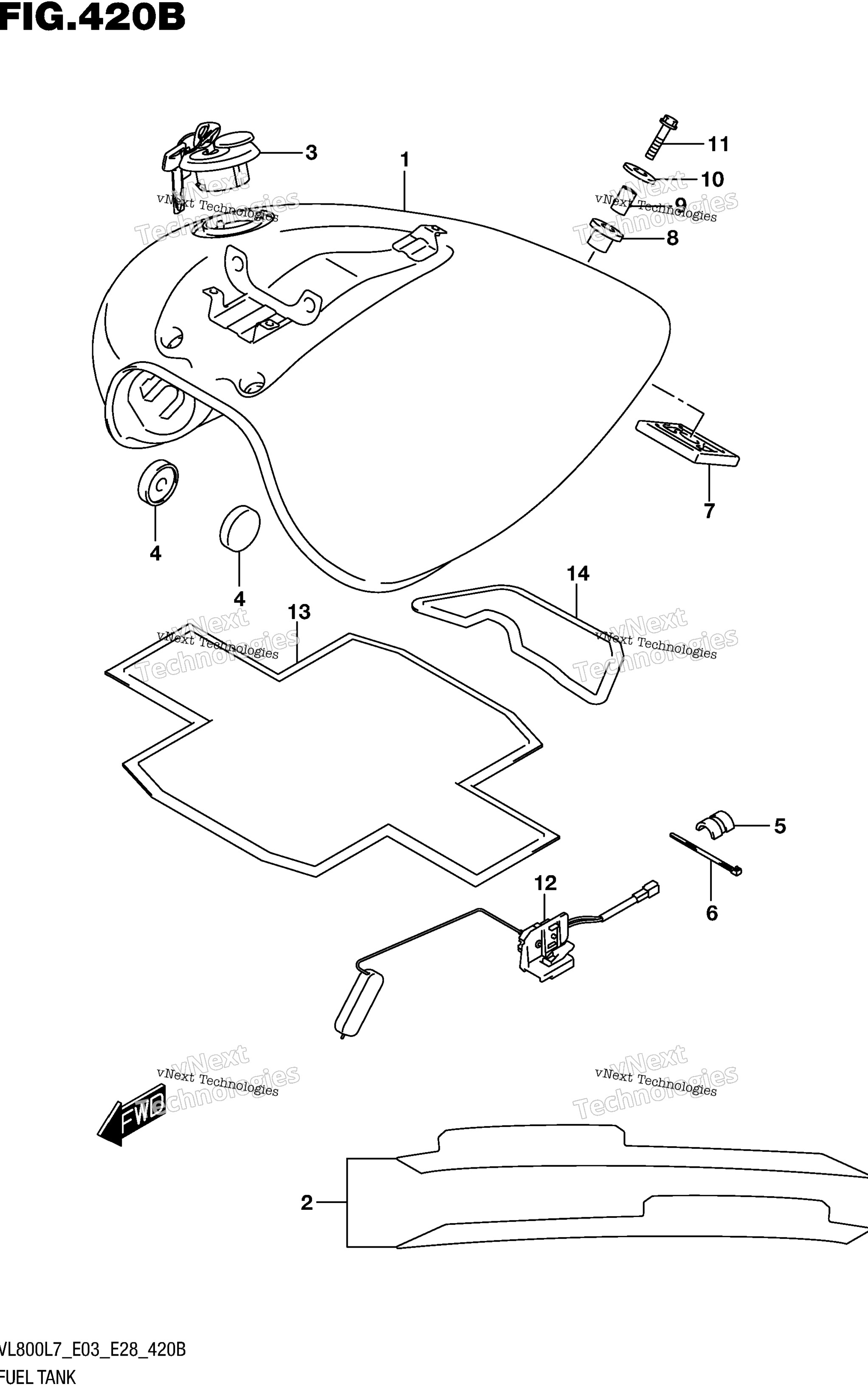 Топливный бак (Vl800l7 E28)