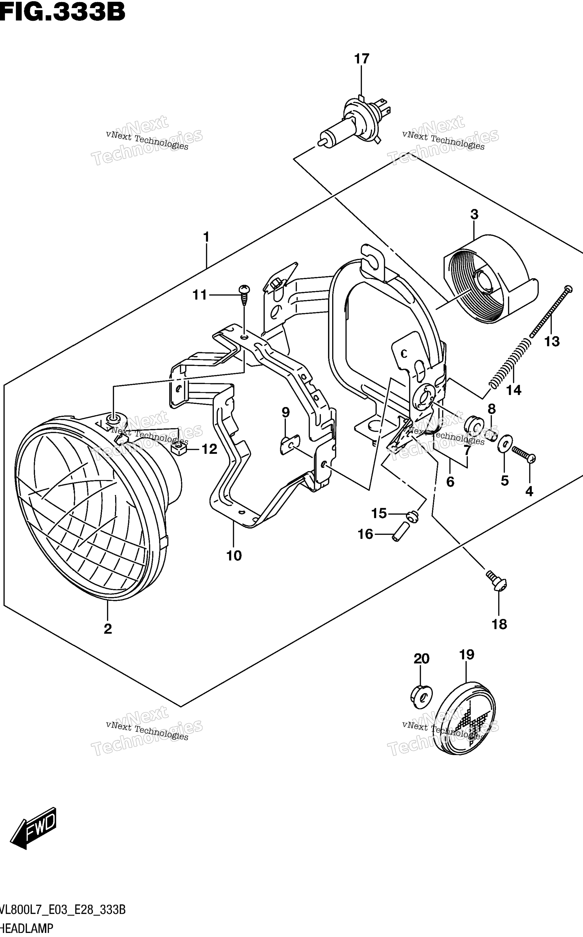 Фара (Vl800l7 E28)