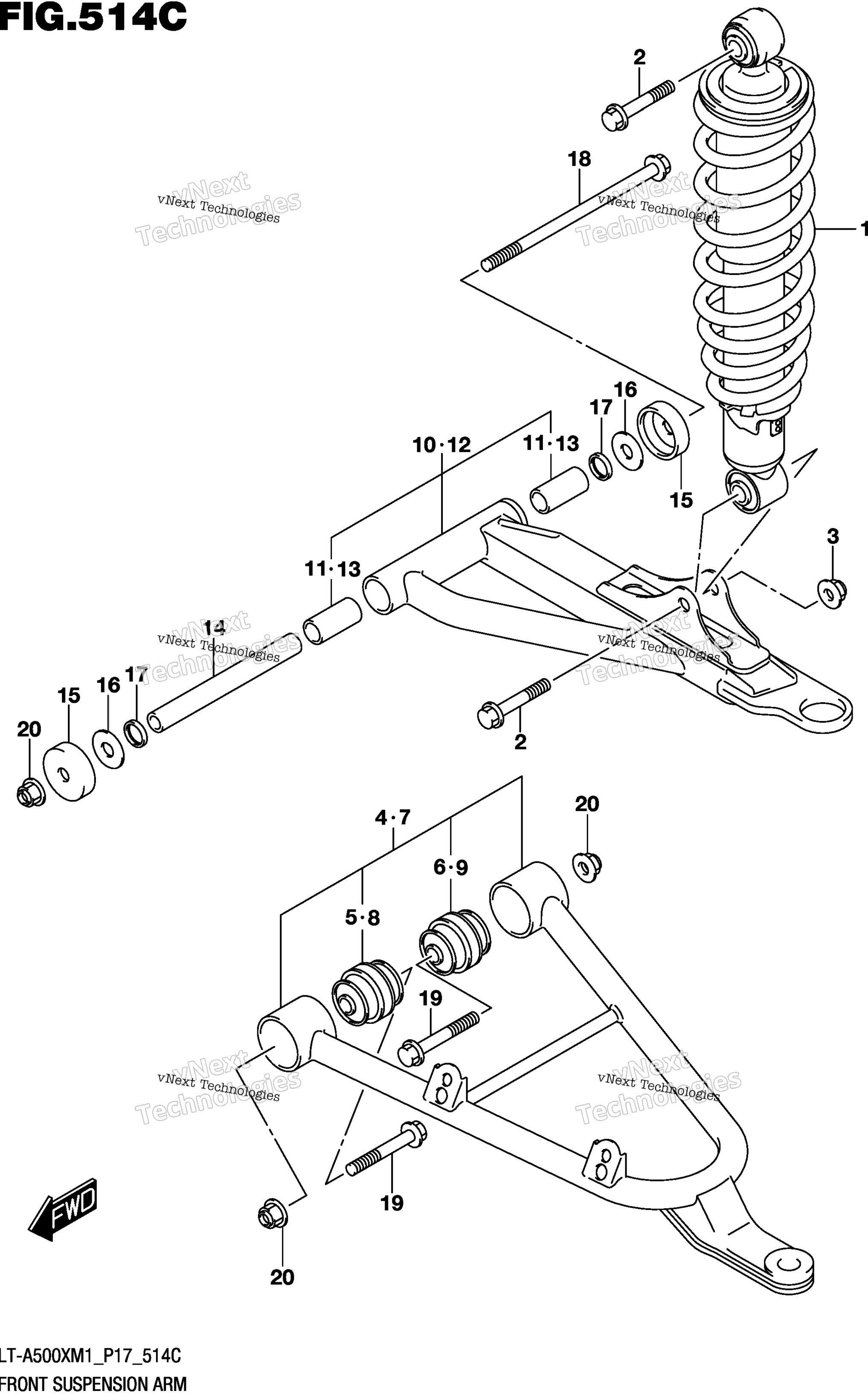 Передняя часть Suspension Arm (Lt-A500xpzm1 P17)