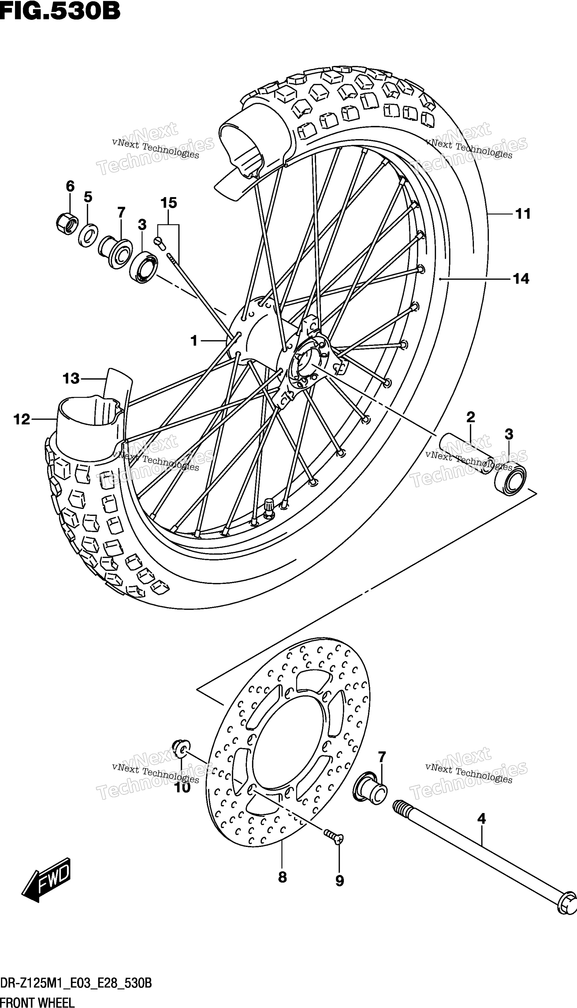 Переднее колесо (Dr-Z125l)