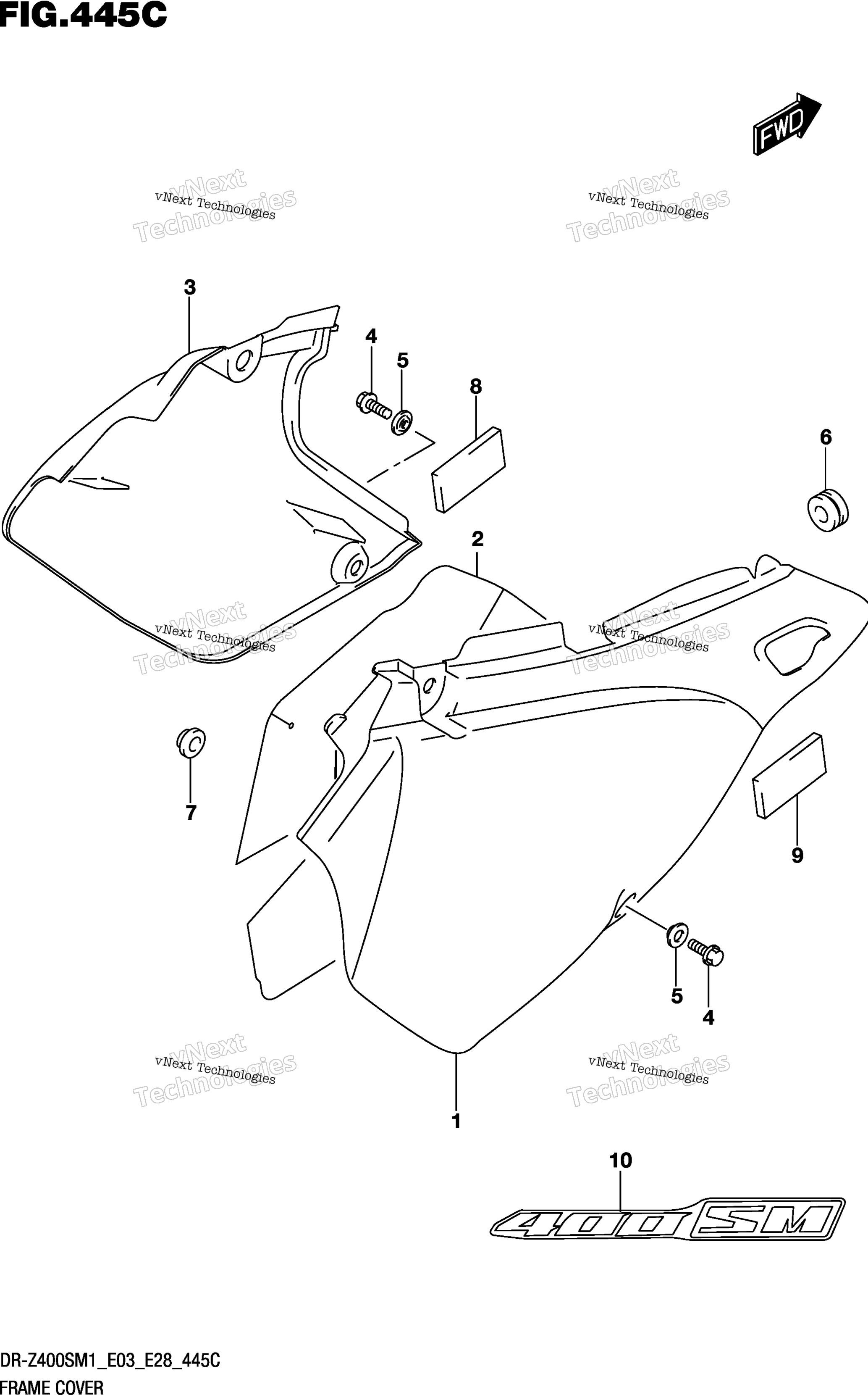 Крышка рамы (Dr-Z400sm:E03,E28)