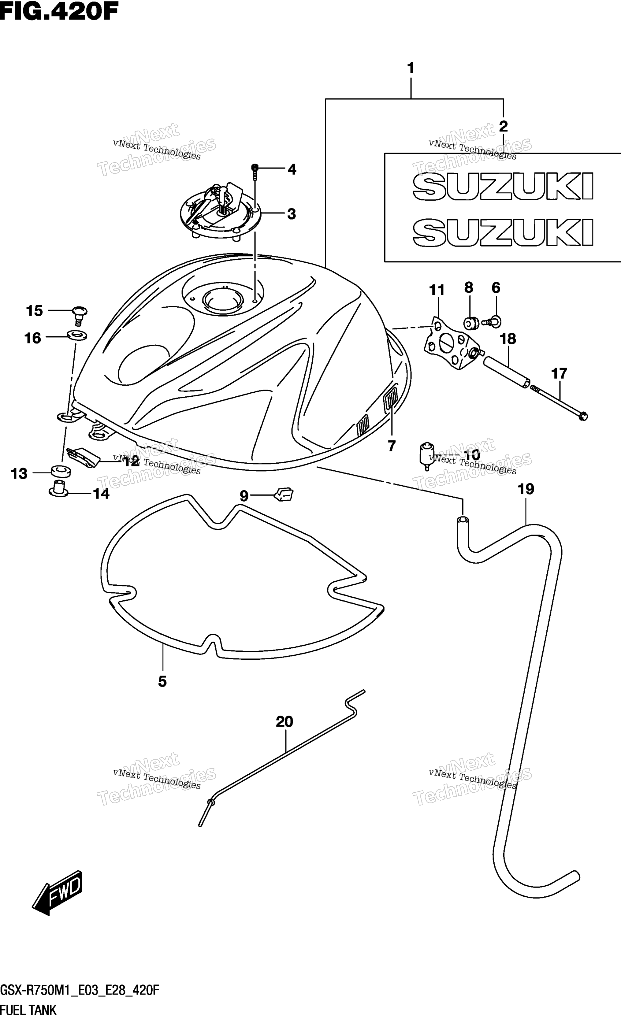 Топливный бак (Gsx-R750:E33)