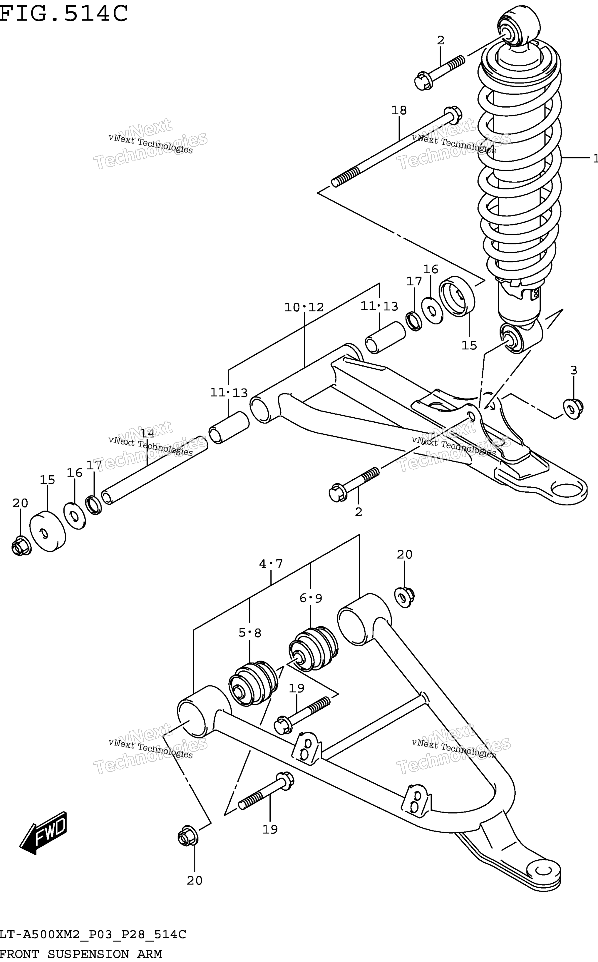 Передняя часть Suspension Arm (Lt-A500xm2 P33)