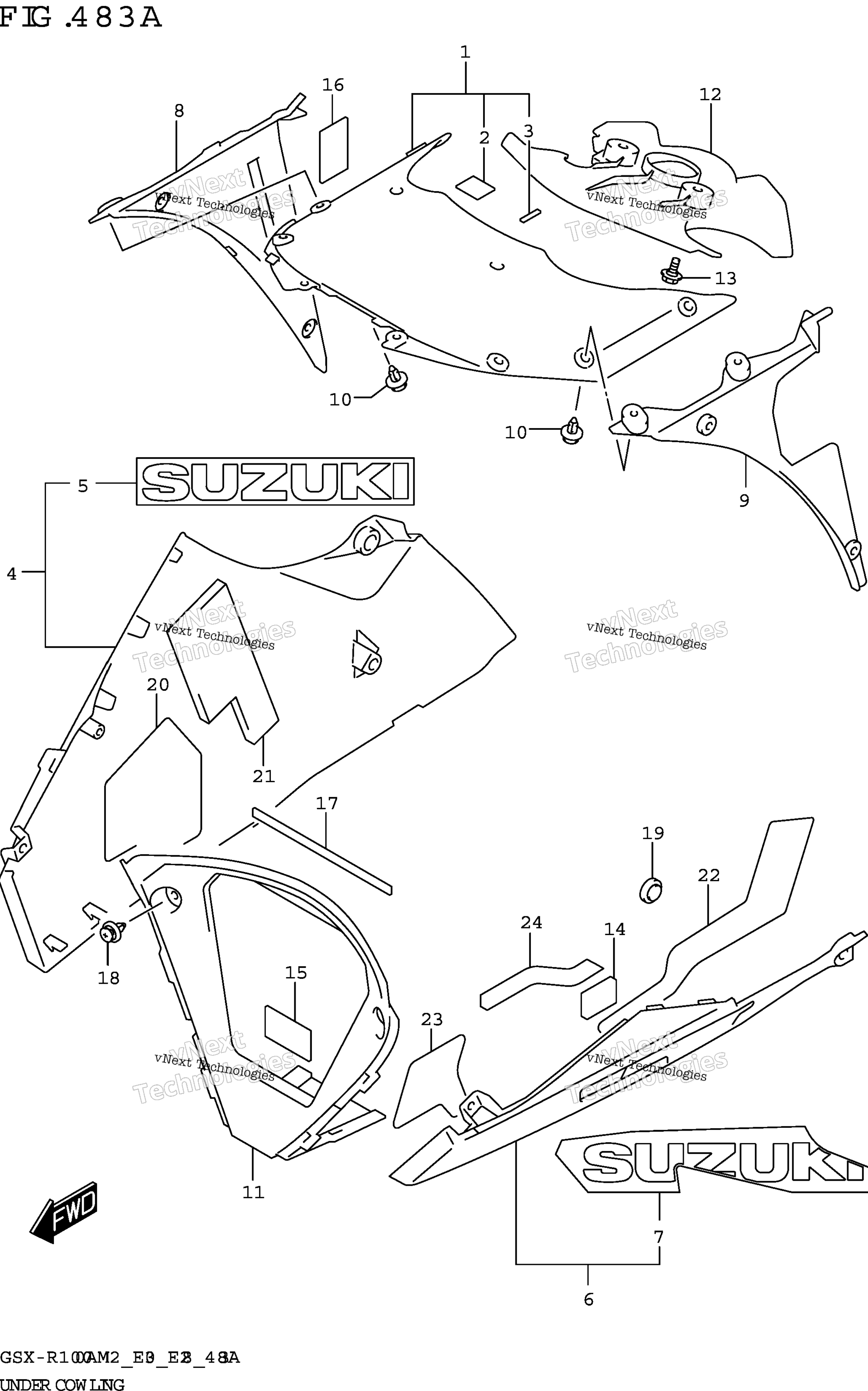Нижний обтекатель (Gsx-R1000a)