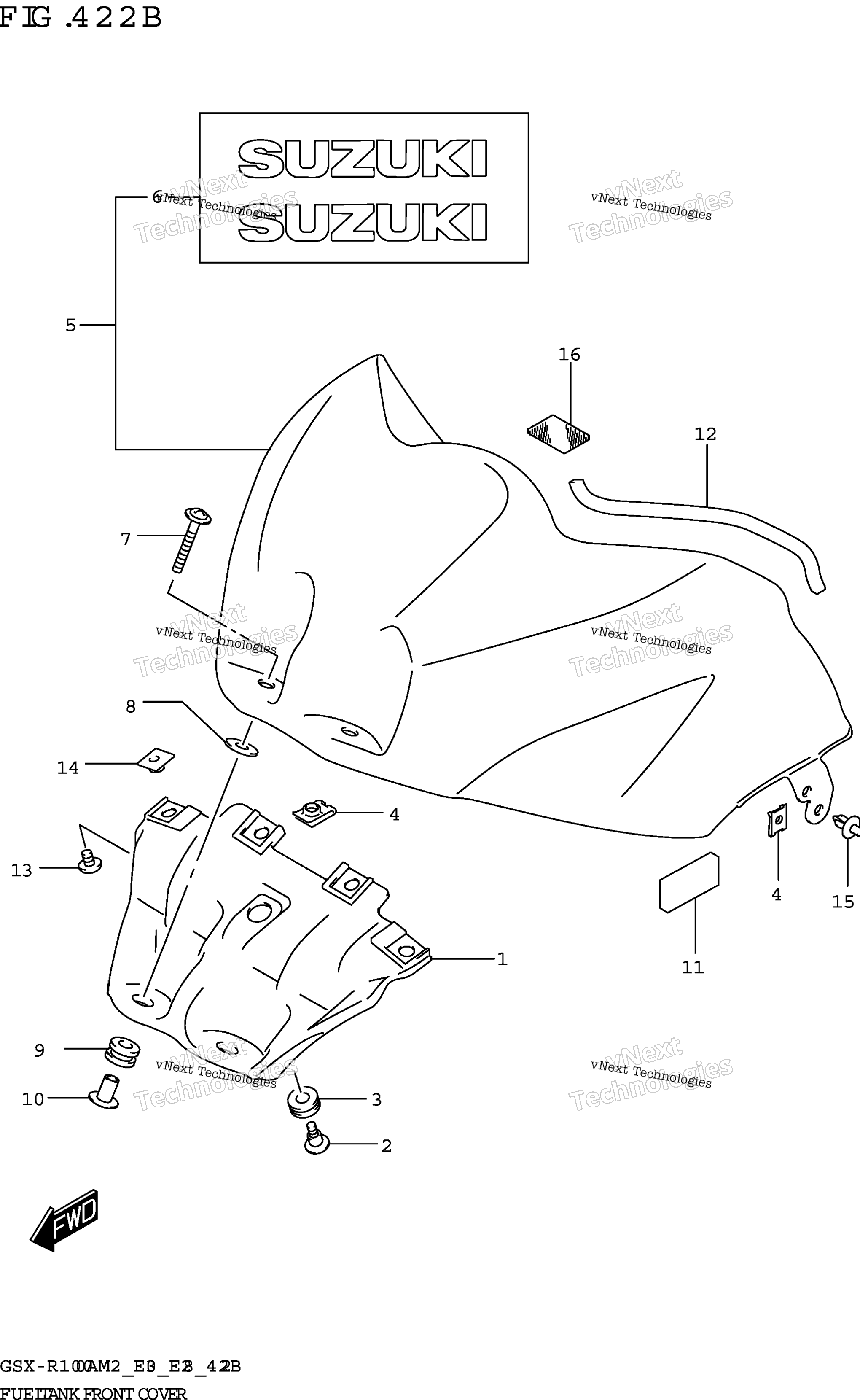 Топливный бак Front Cover (Gsx-R1000rza)