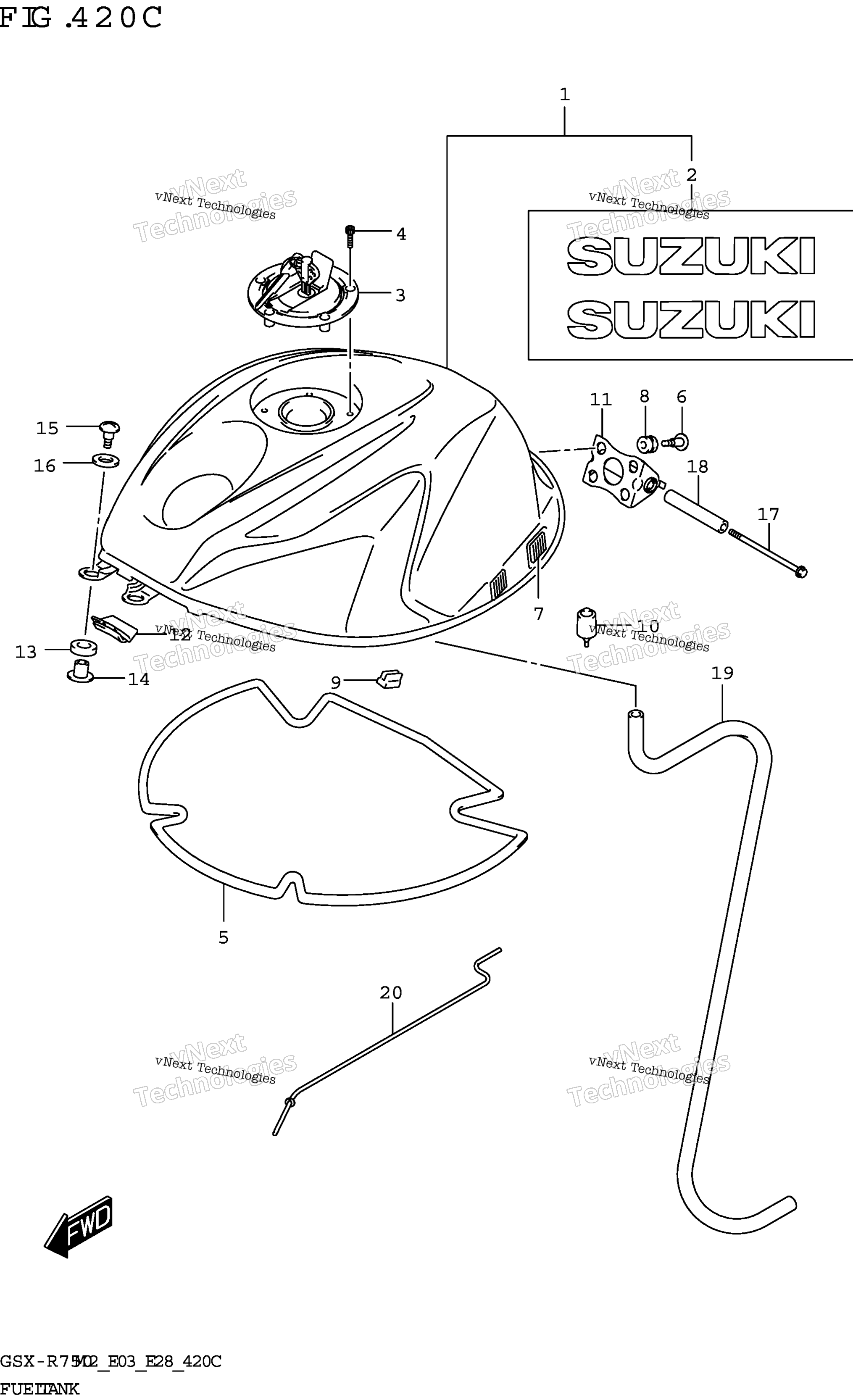 Топливный бак (Gsx-R750:E33)